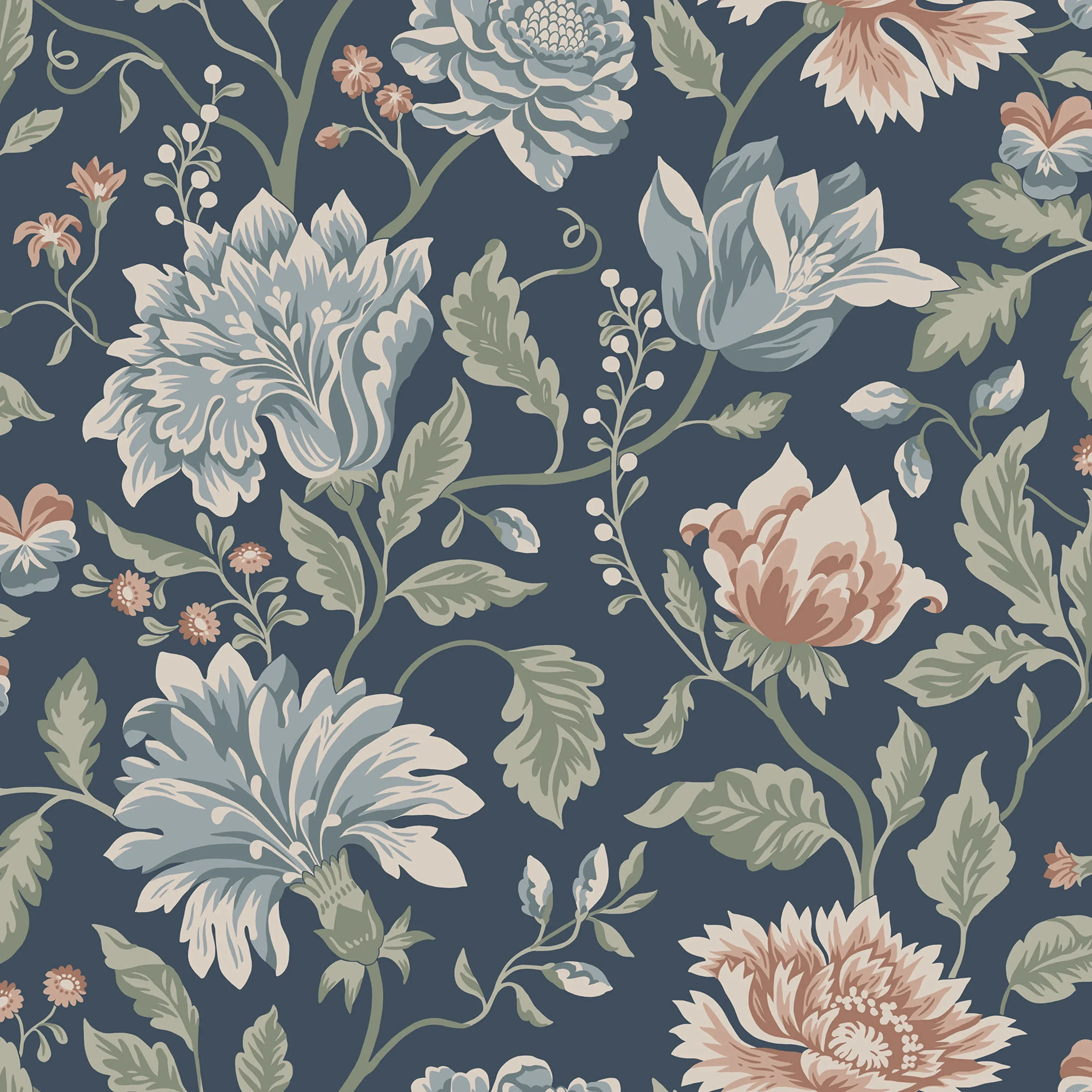 Sandberg Annabelle in Classic Blue wallpaper (S10263)