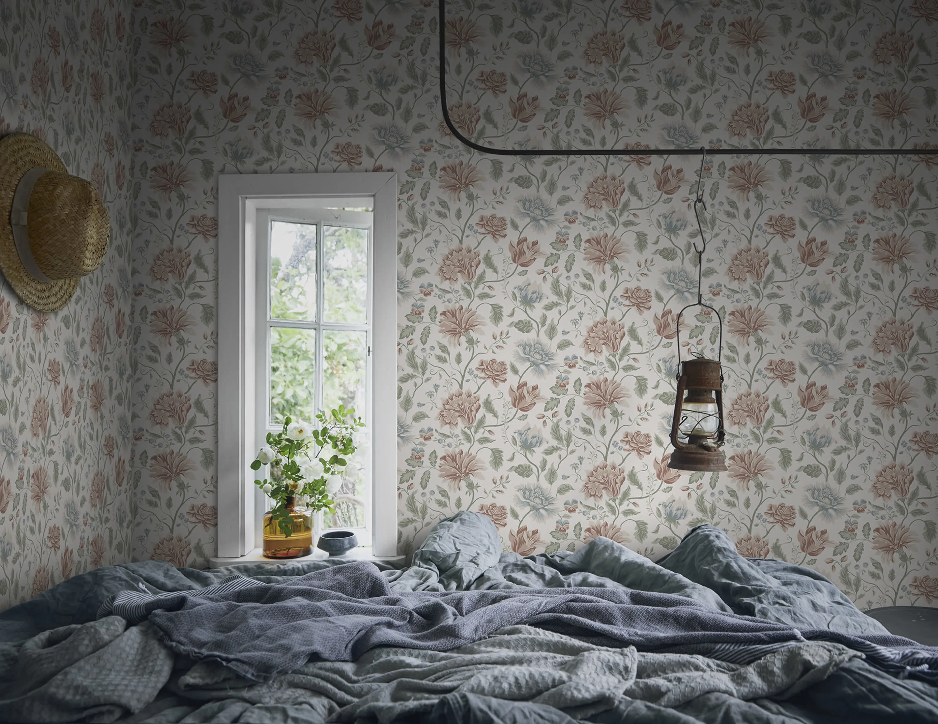 Sandberg Annabelle in Terracotta wallpaper (S10261)