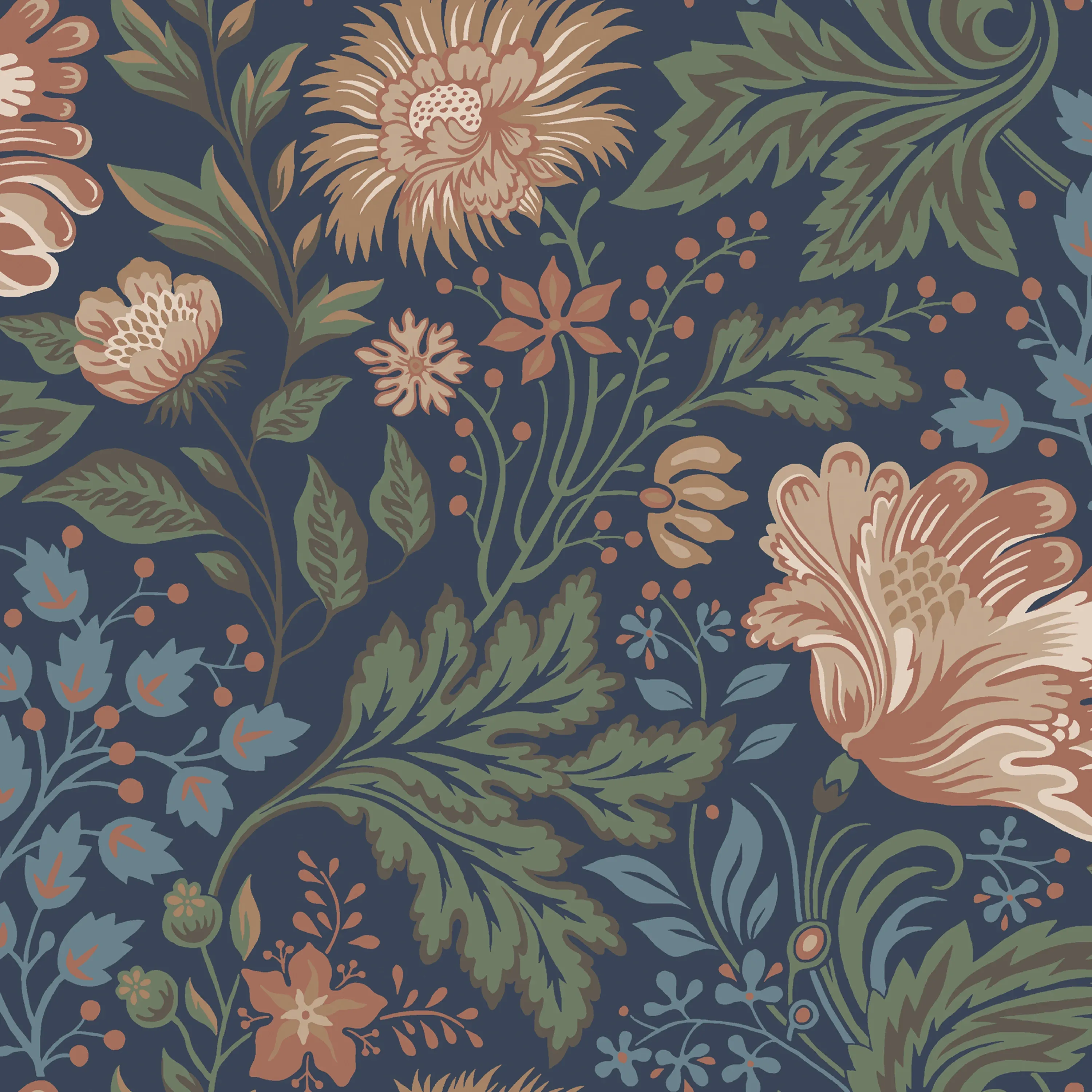 Sandberg Ava in Classic Blue wallpaper (400-86)