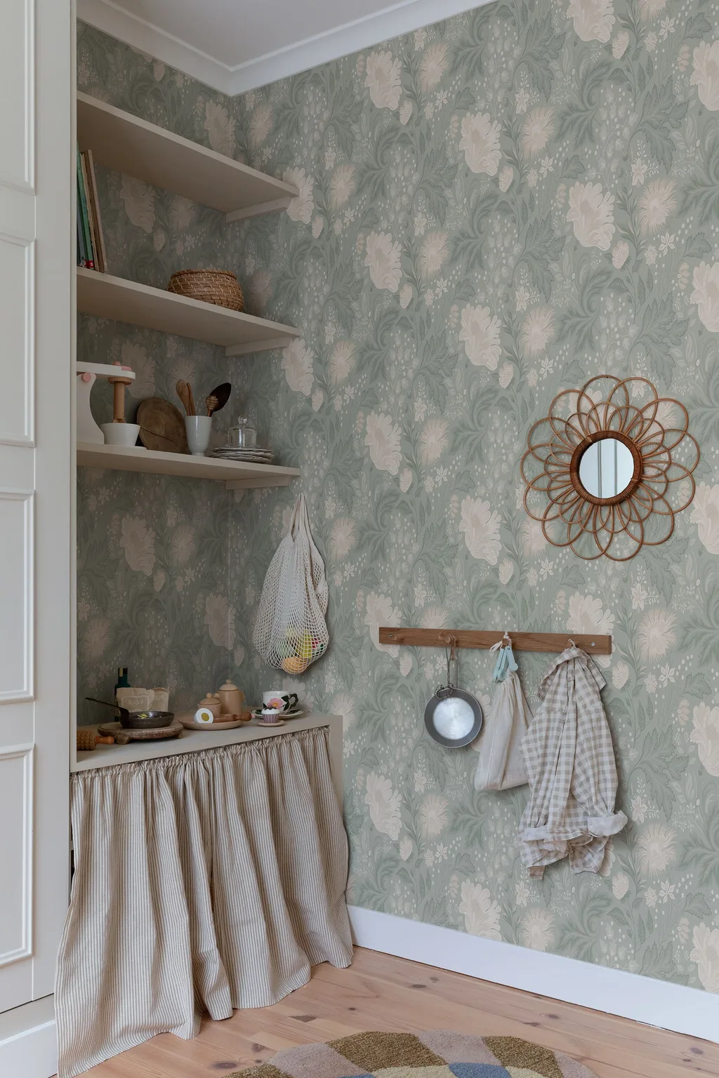 Sandberg Ava in Sage Green wallpaper (S10180)
