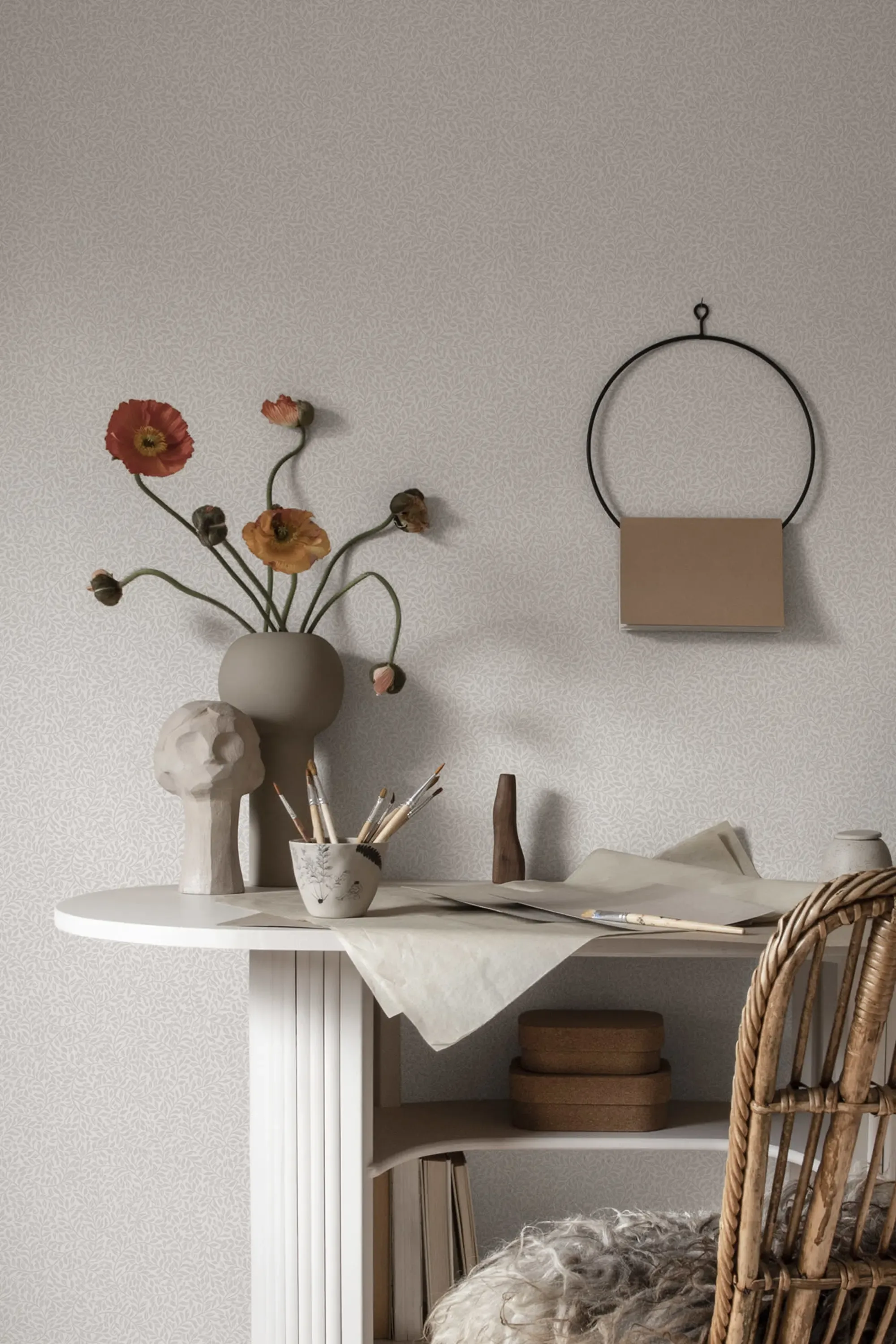 Sandberg Bladverk in Gray wallpaper (S10307)