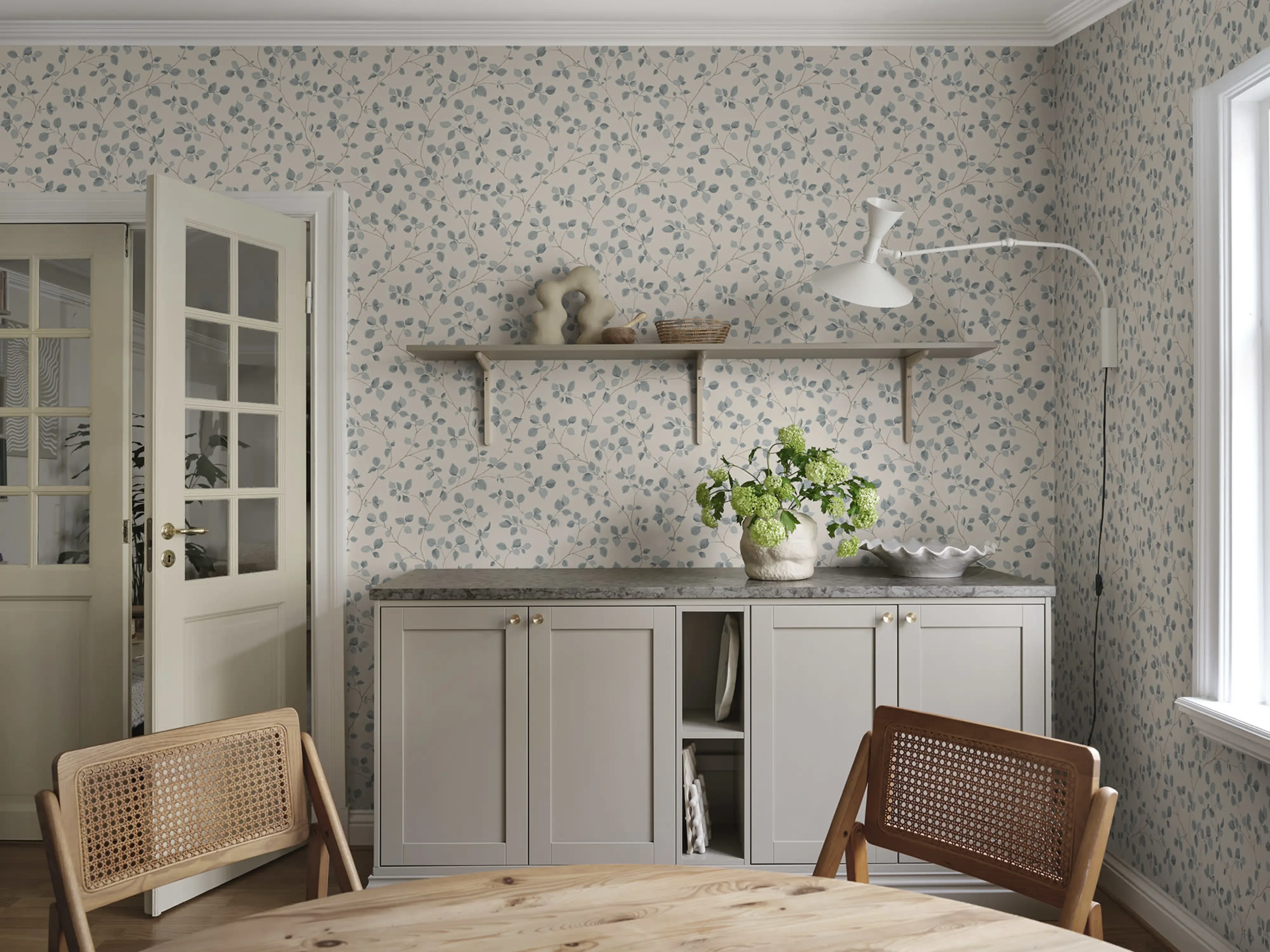 Sandberg Bokskog in Misty Blue wallpaper (S10323)
