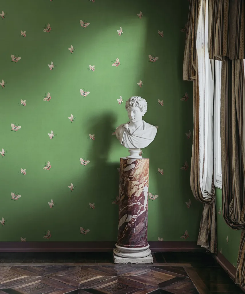 Sandberg Butterflies in Green wallpaper (S10449)