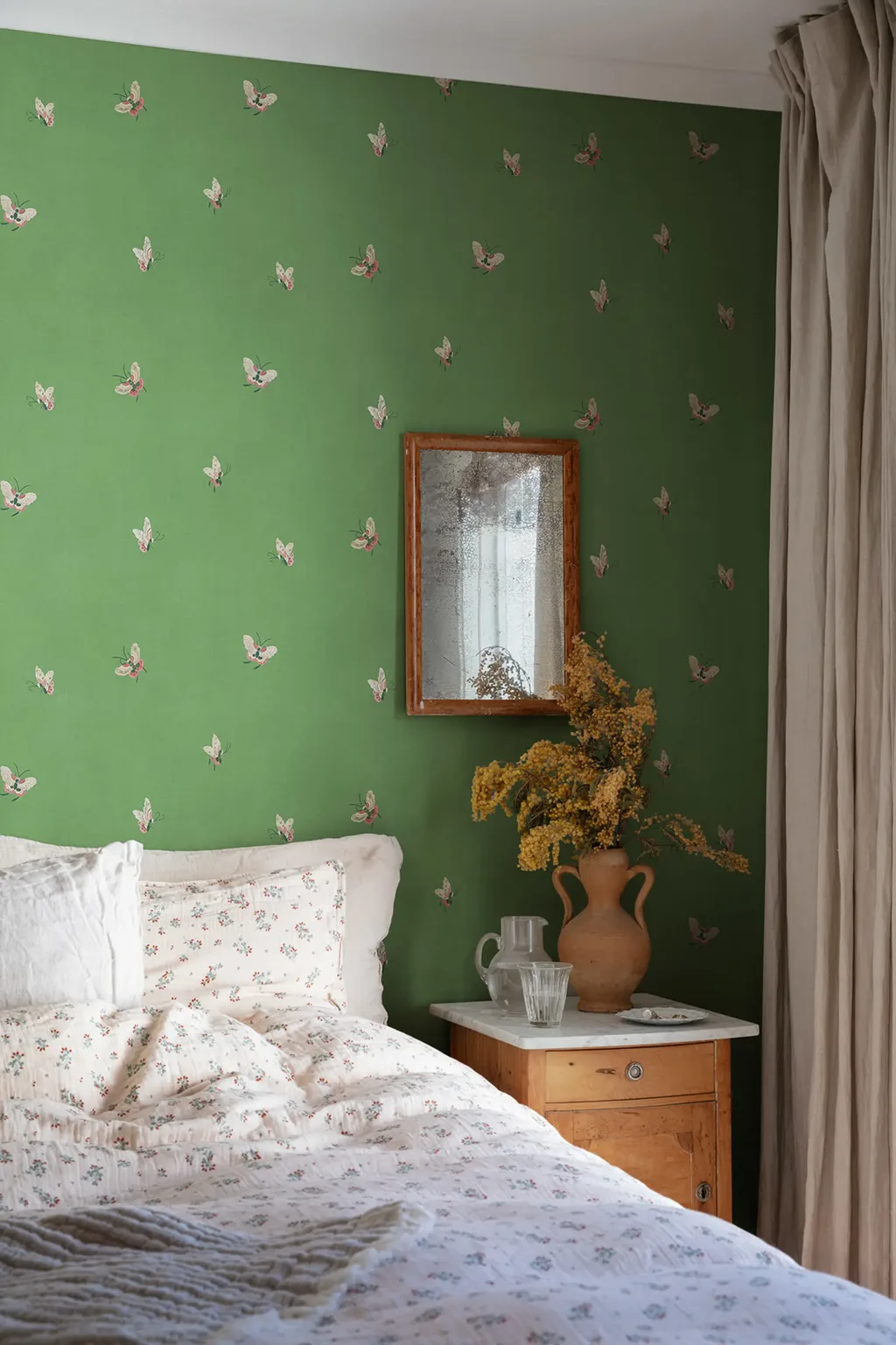 Sandberg Butterflies in Green wallpaper (S10449)