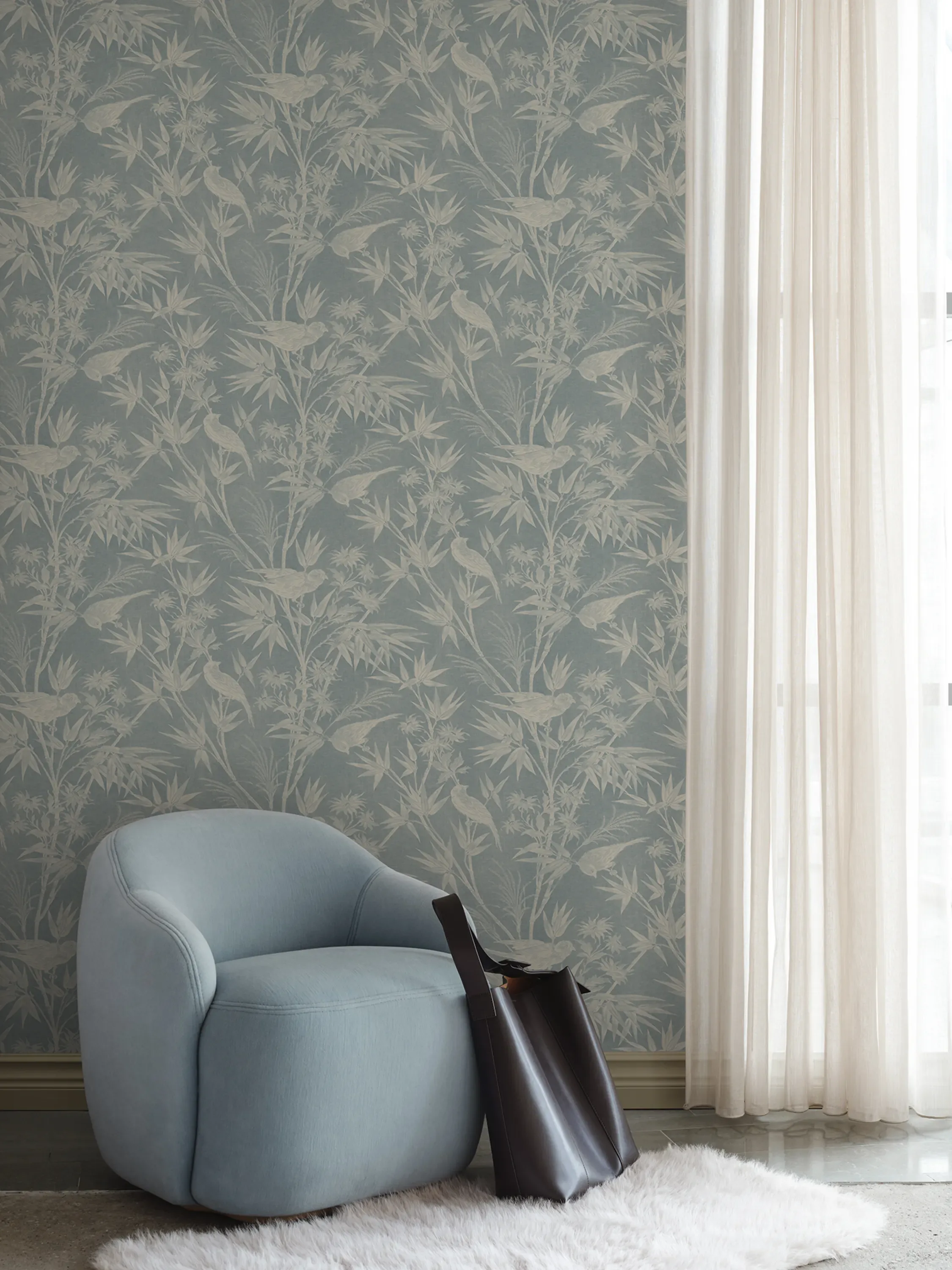 Sandberg Celeste in Misty Blue wallpaper (S10623)
