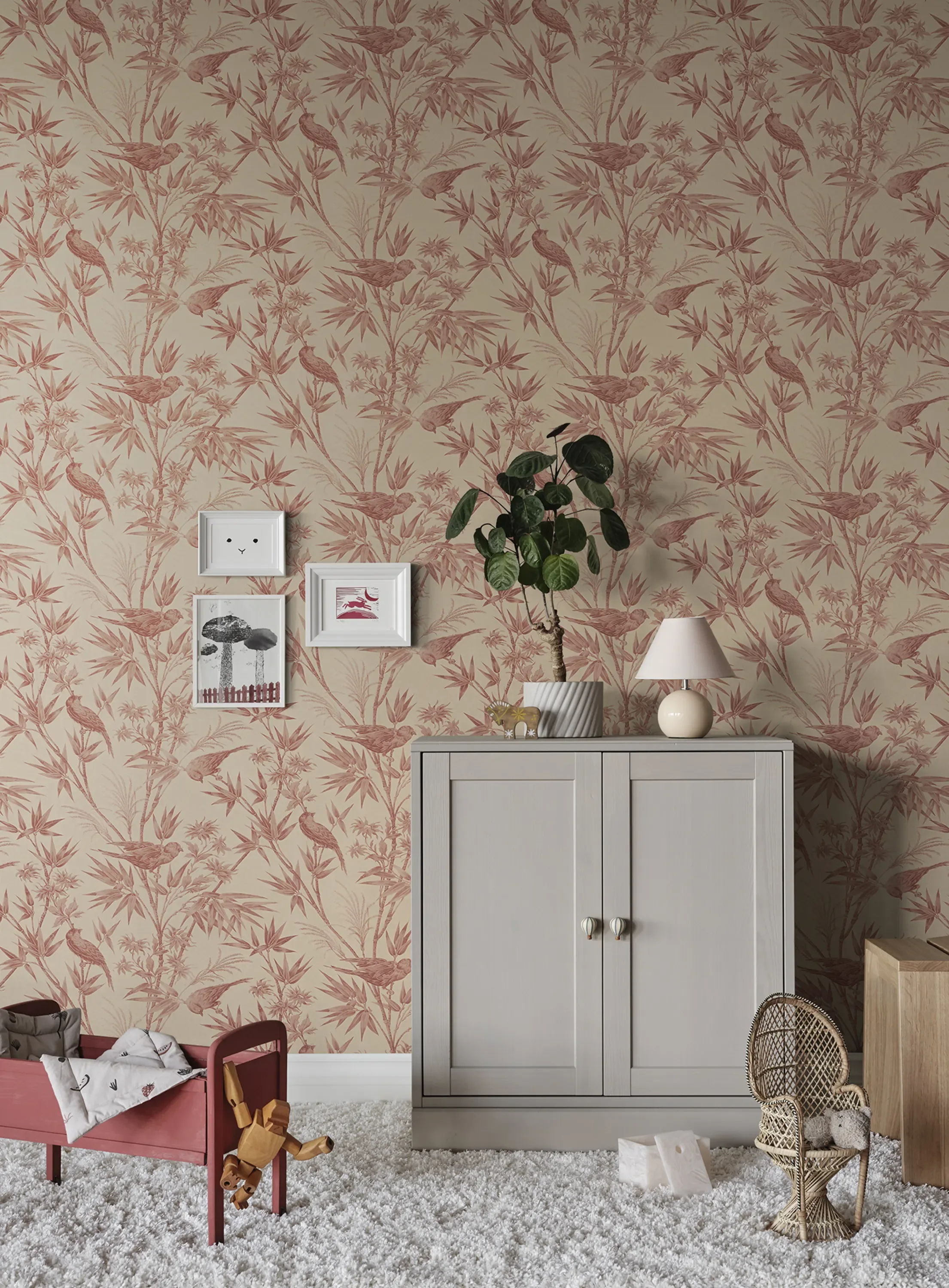 Sandberg Celeste in Red wallpaper (S10620)