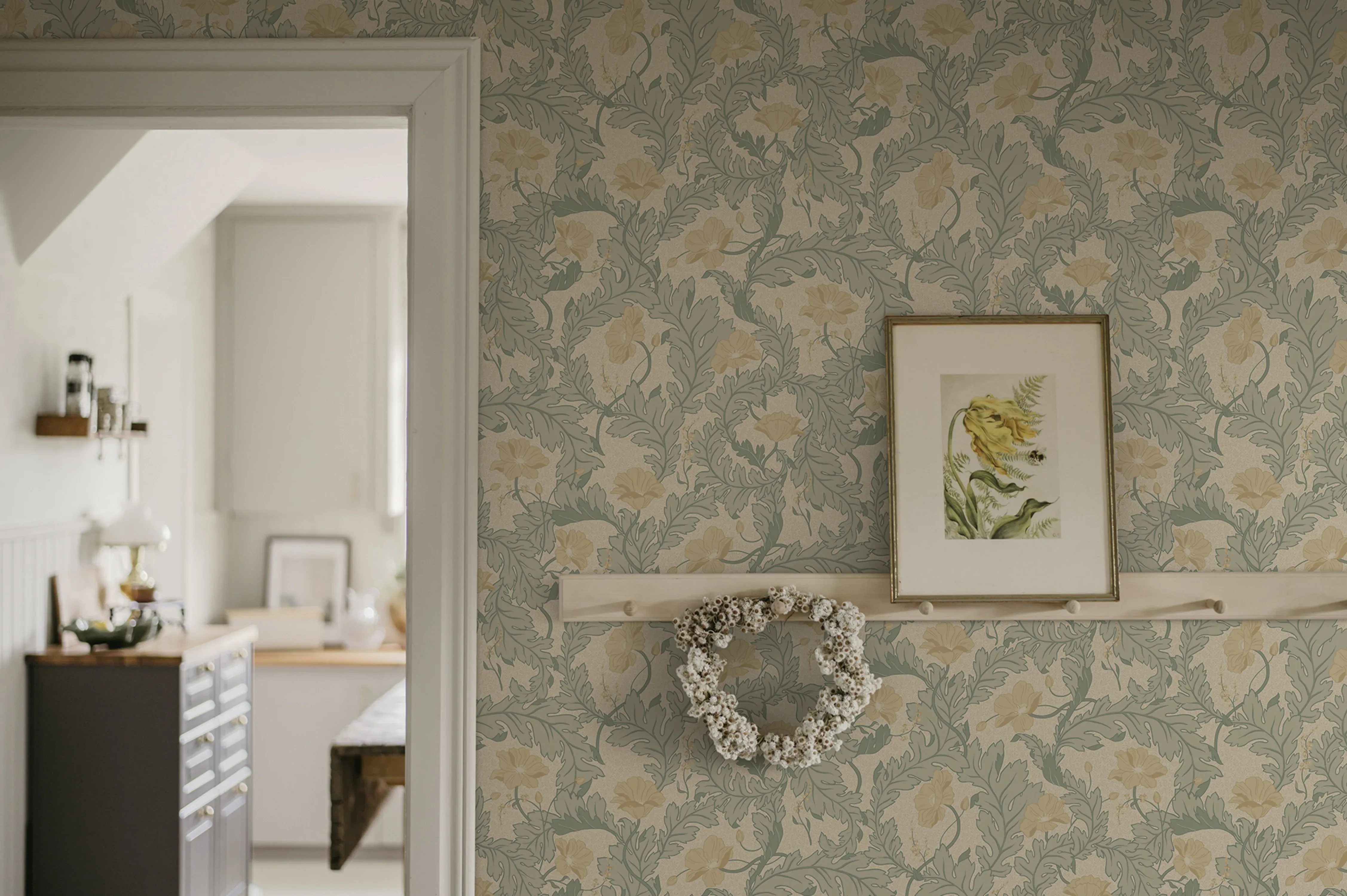 Sandberg Charlotta in Yellow wallpaper (S10560)