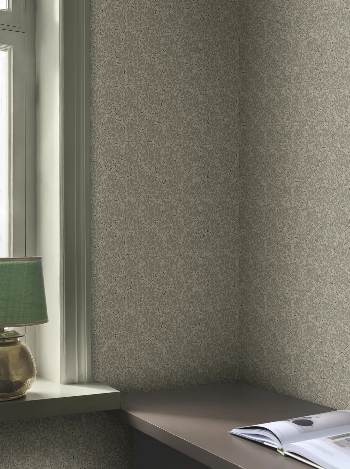 Sandberg Coral in Garden Green wallpaper (S10675)