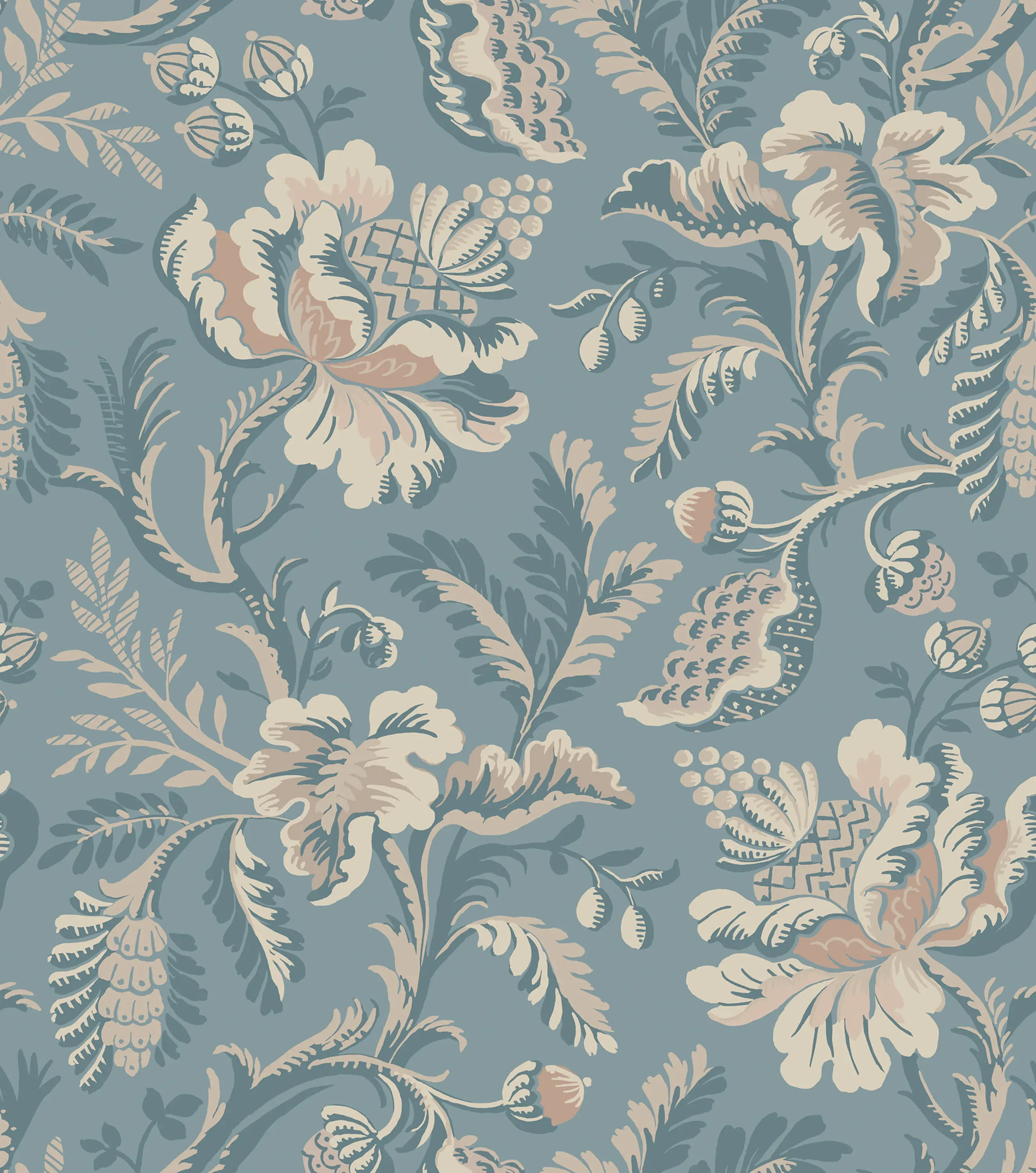 Sandberg Daphne in Misty Blue wallpaper (S10239)