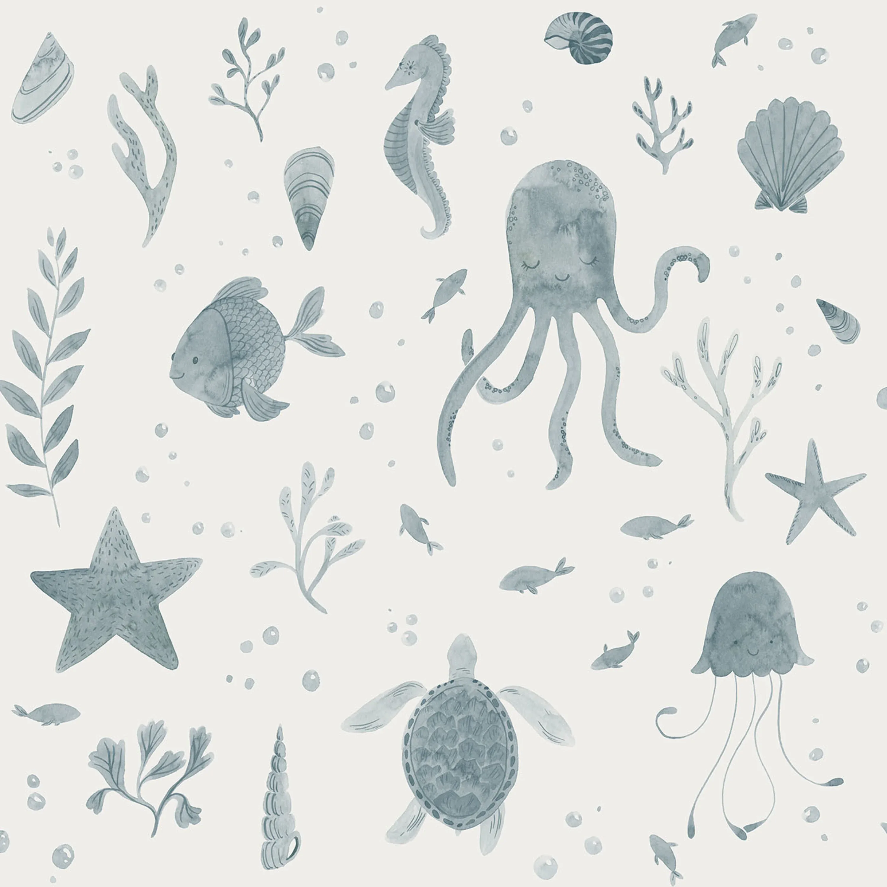 Sandberg Della in Ocean Blue wallpaper (243-36)