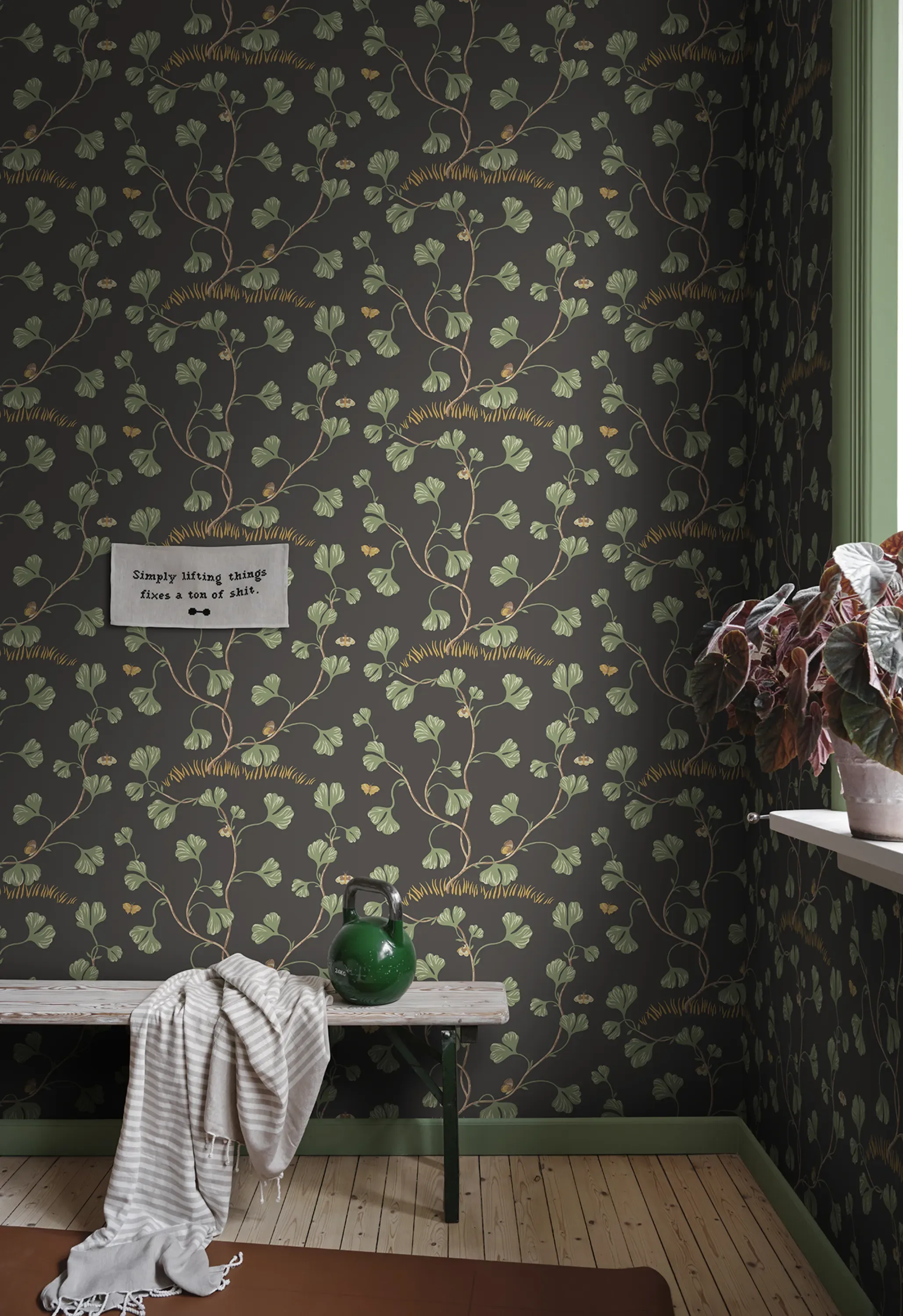 Sandberg Ebba in Charcoal wallpaper (S10619)