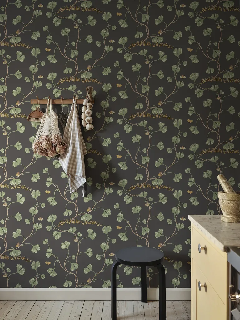 Sandberg Ebba in Charcoal wallpaper (S10619)