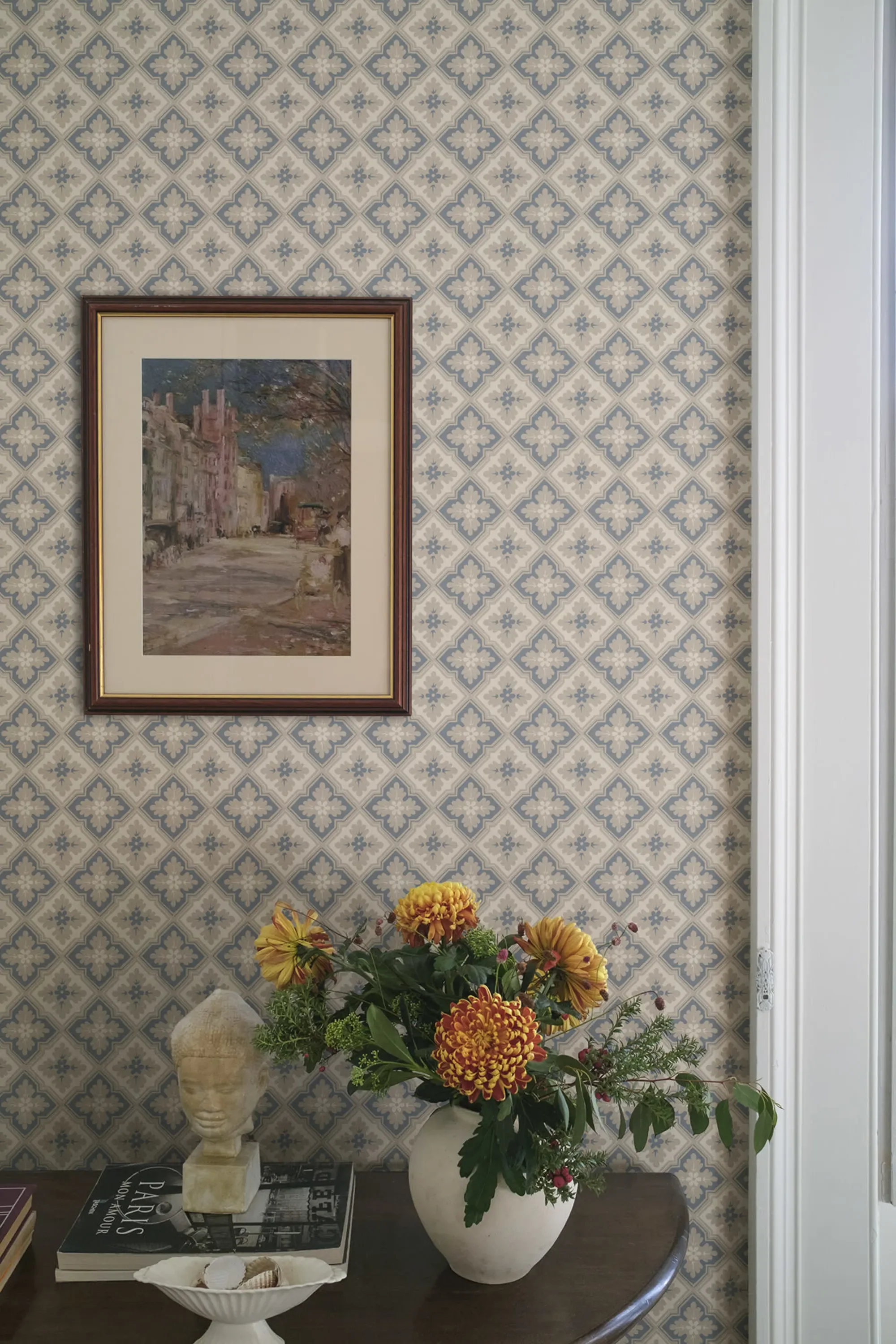 Sandberg Edvin in Indigo Blue wallpaper (S10456)