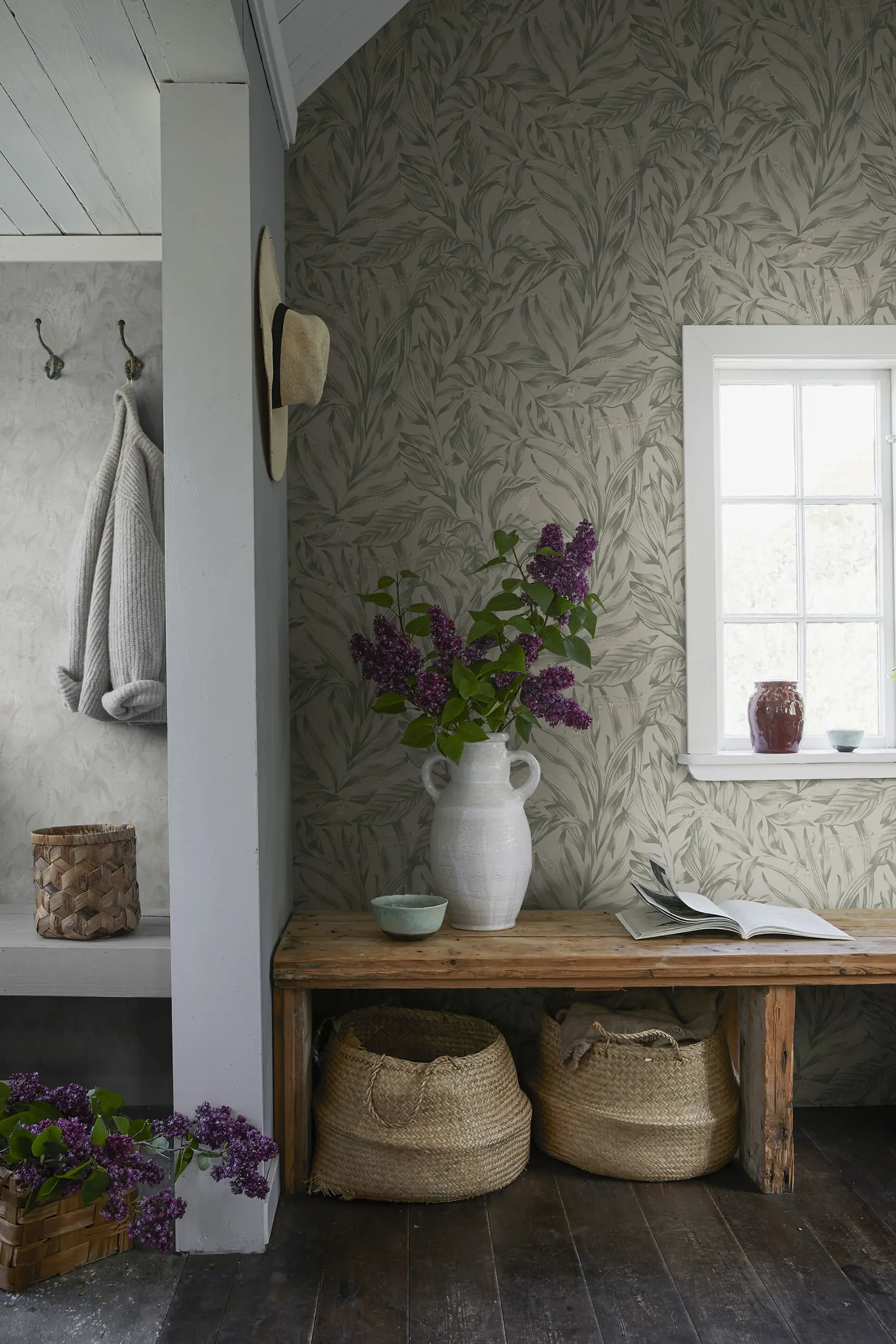 Sandberg Elin in Sage Green wallpaper (837-18)