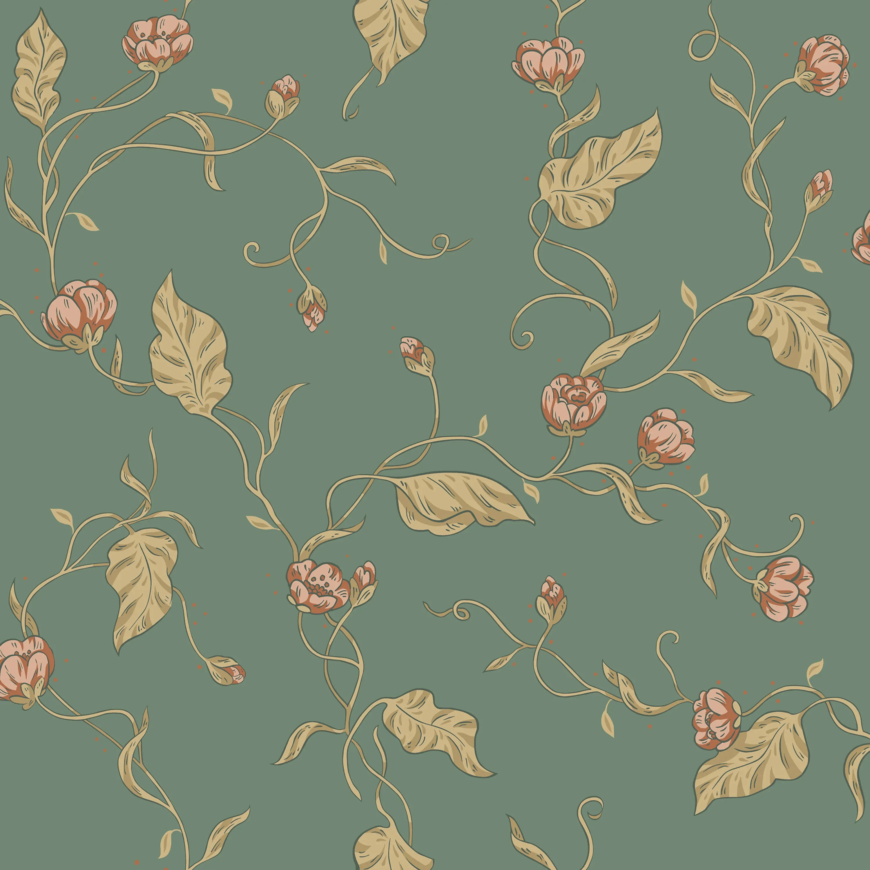 Sandberg Elmire in Emerald wallpaper (S10149)