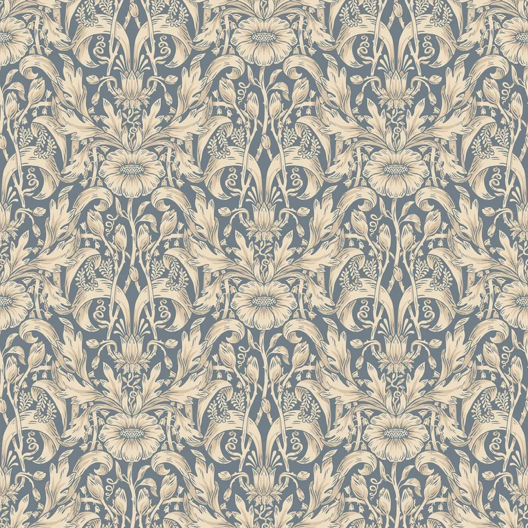 Sandberg Emil in Indigo Blue wallpaper (S10571)