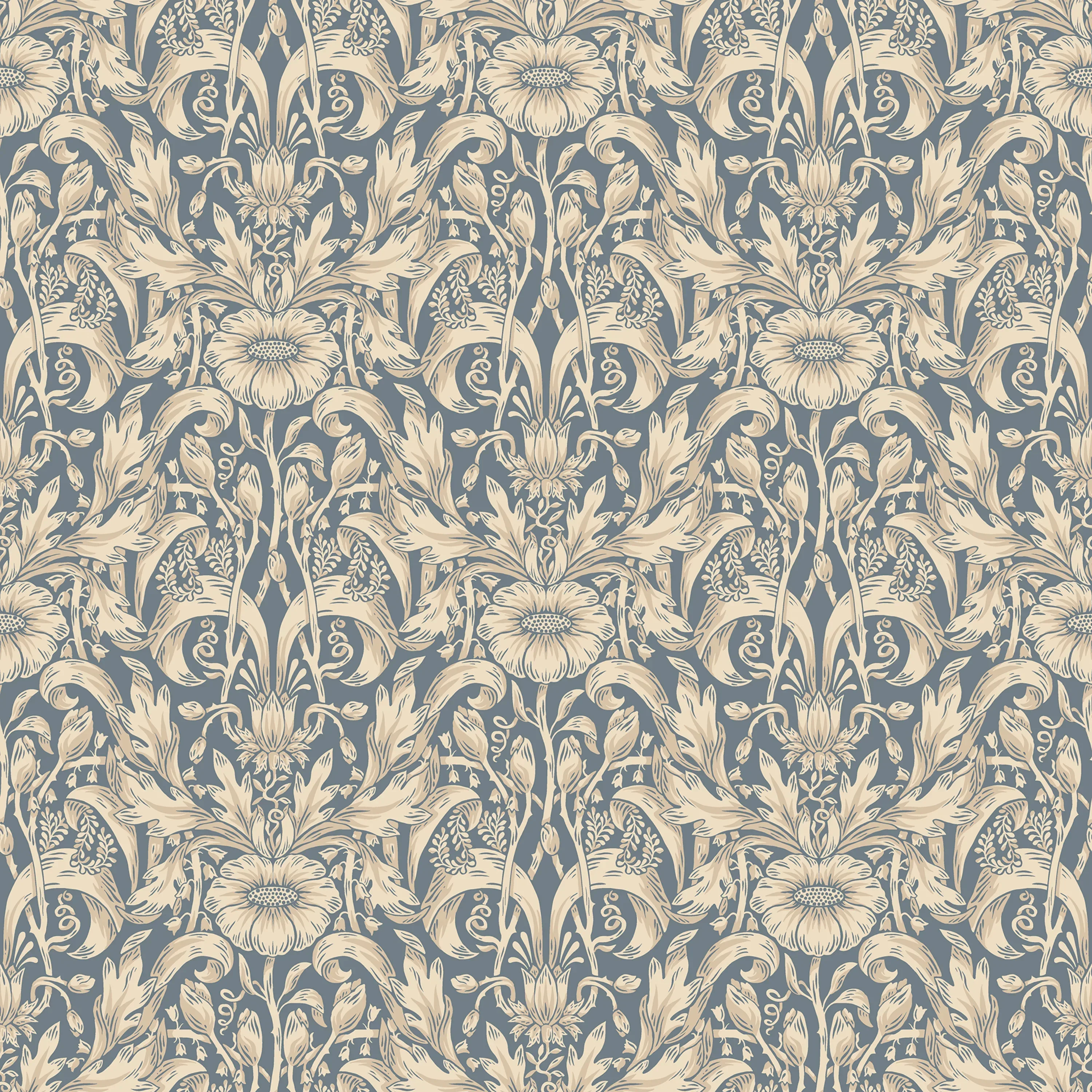 Sandberg Emil in Indigo Blue wallpaper (S10571)