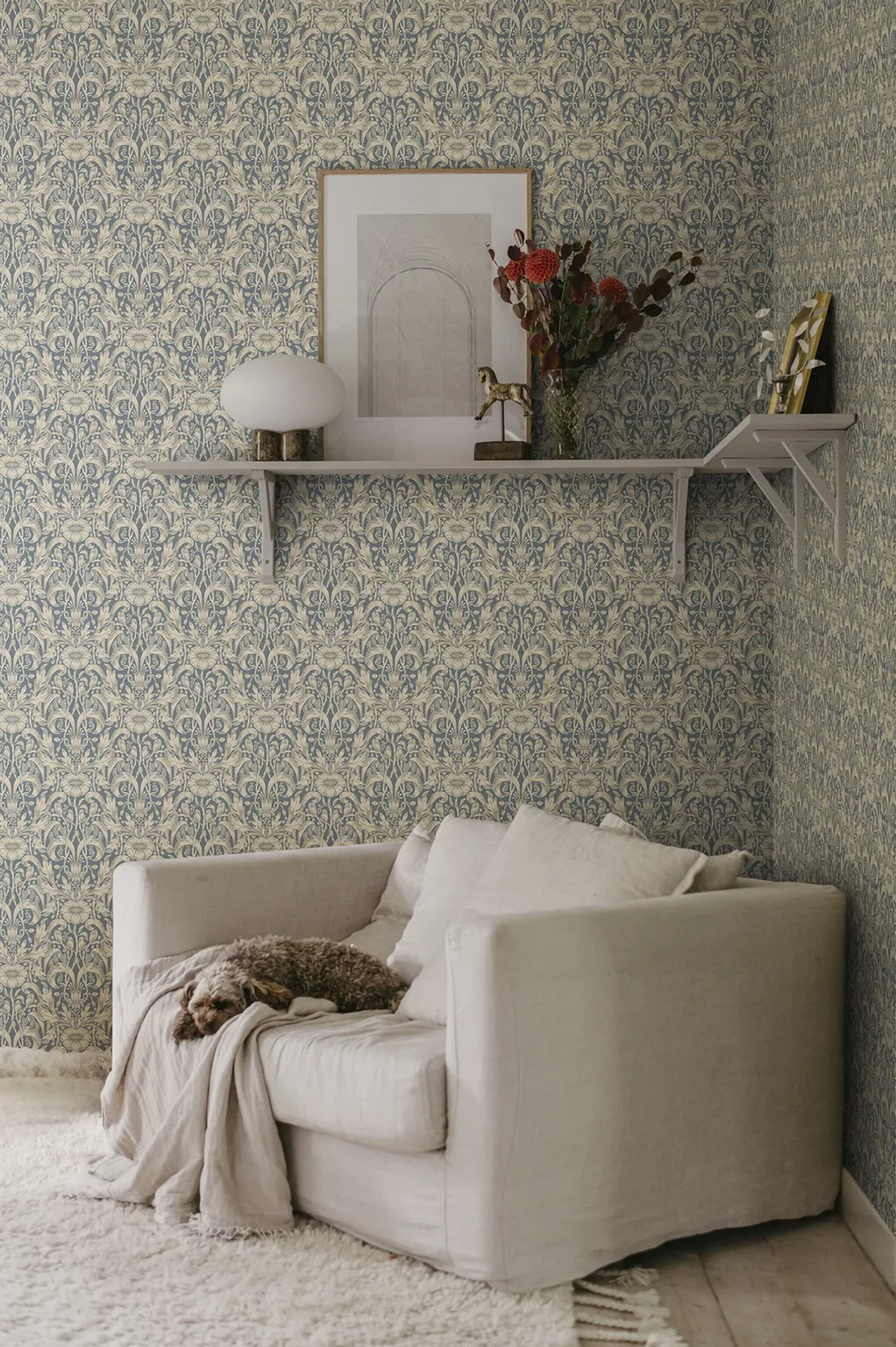 Sandberg Emil in Indigo Blue wallpaper (S10571)