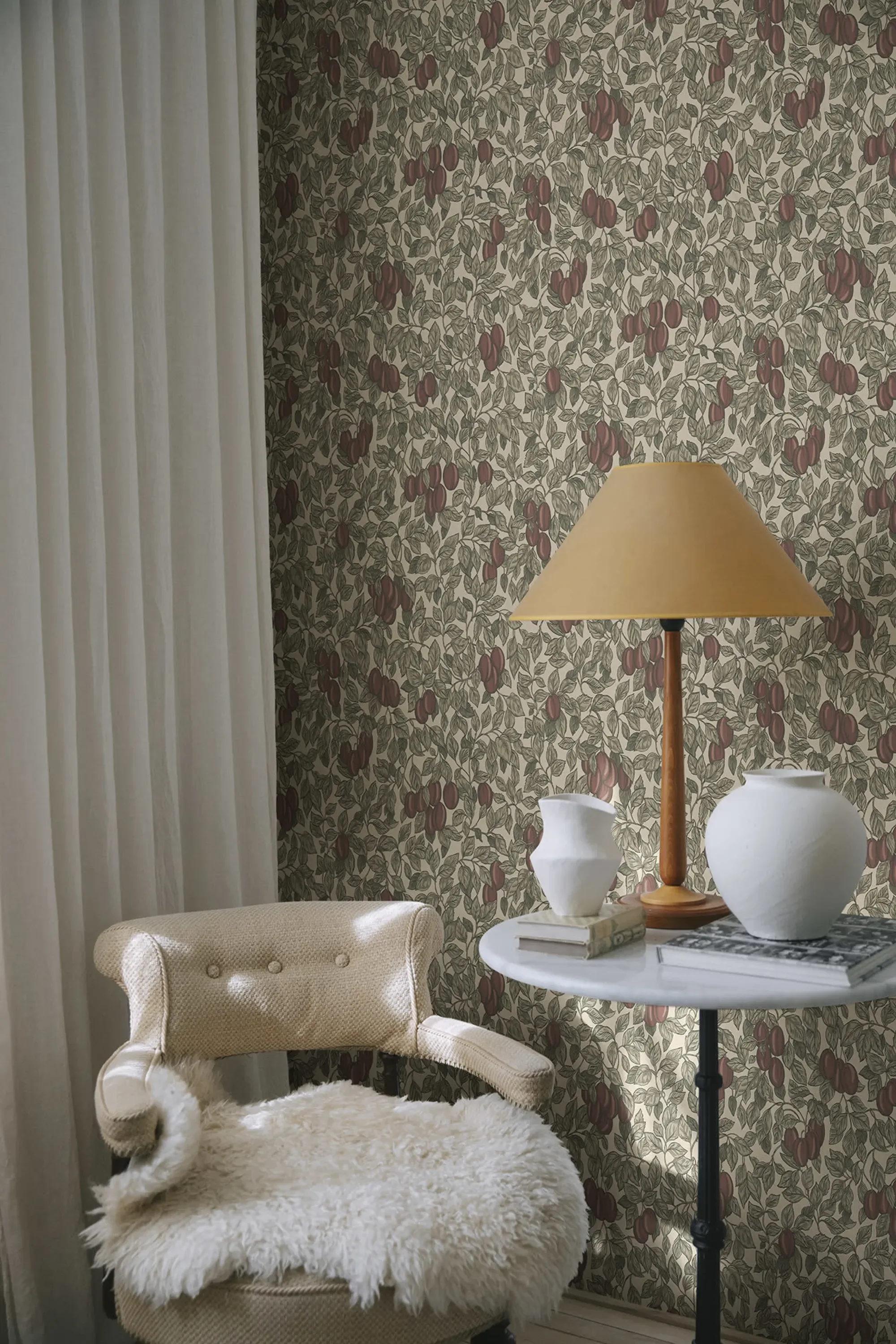 Sandberg Emrik in Burgundy wallpaper (S10468)