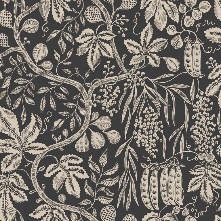 Sandberg Fig Garden in Charcoal wallpaper (S10257)