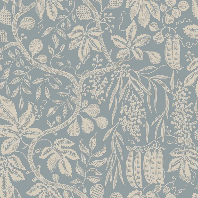 Sandberg Fig Garden in Misty Blue wallpaper (S10260)