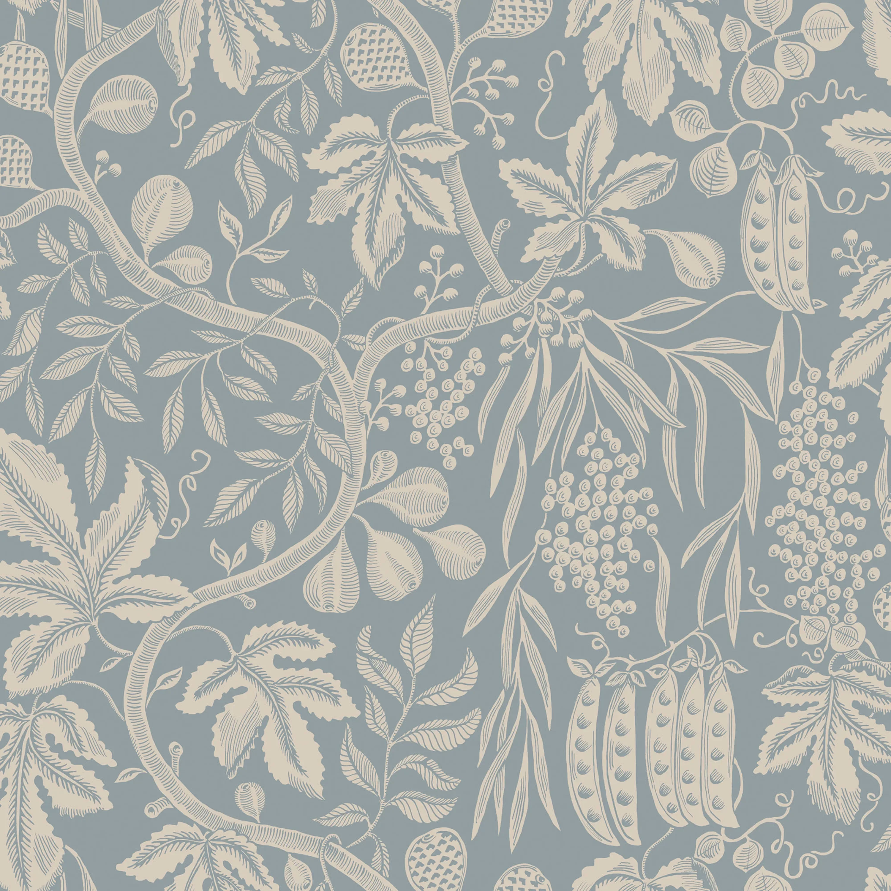 Sandberg Fig Garden in Misty Blue wallpaper (S10260)