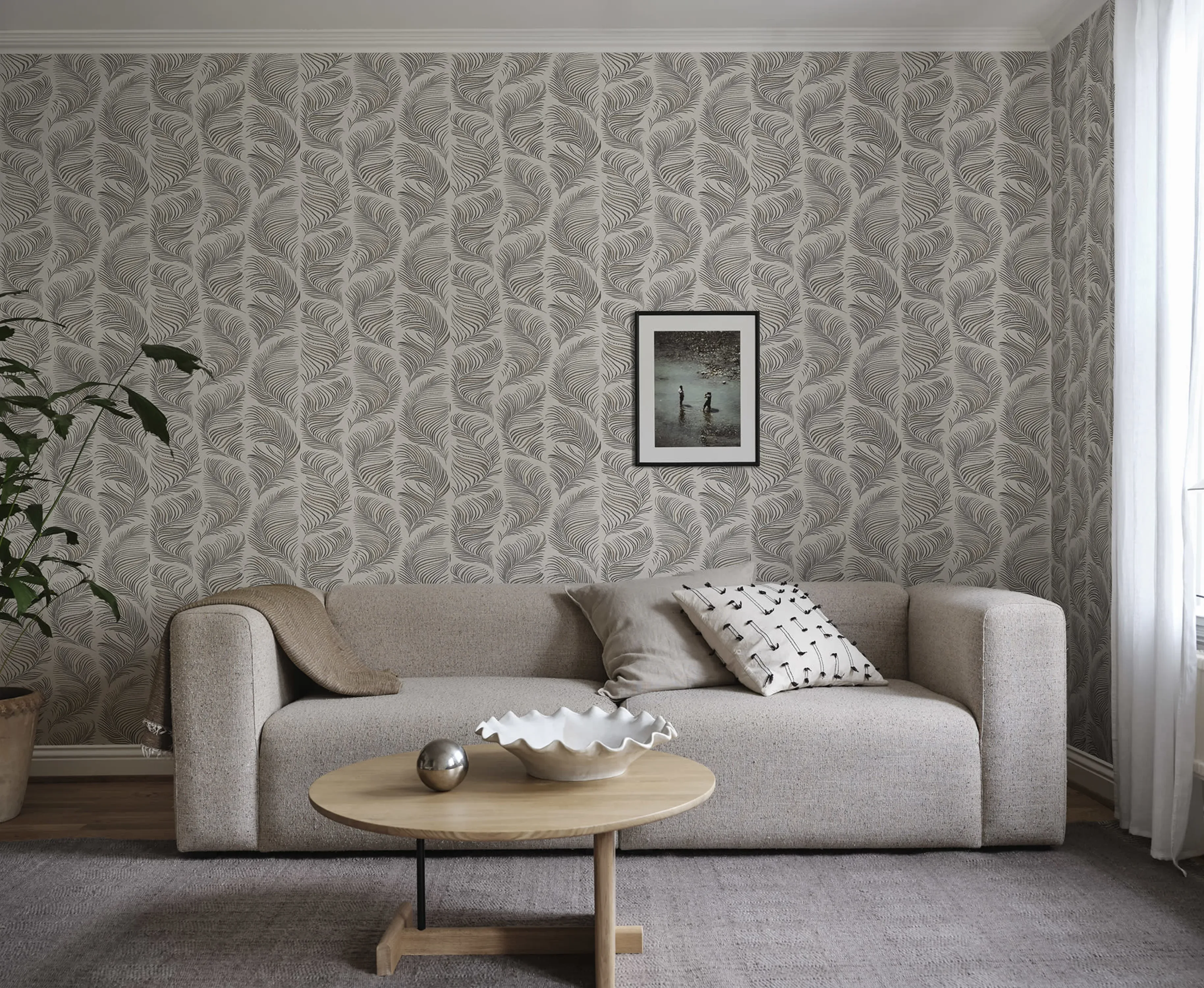 Sandberg Grace in Graphite wallpaper (S10338)