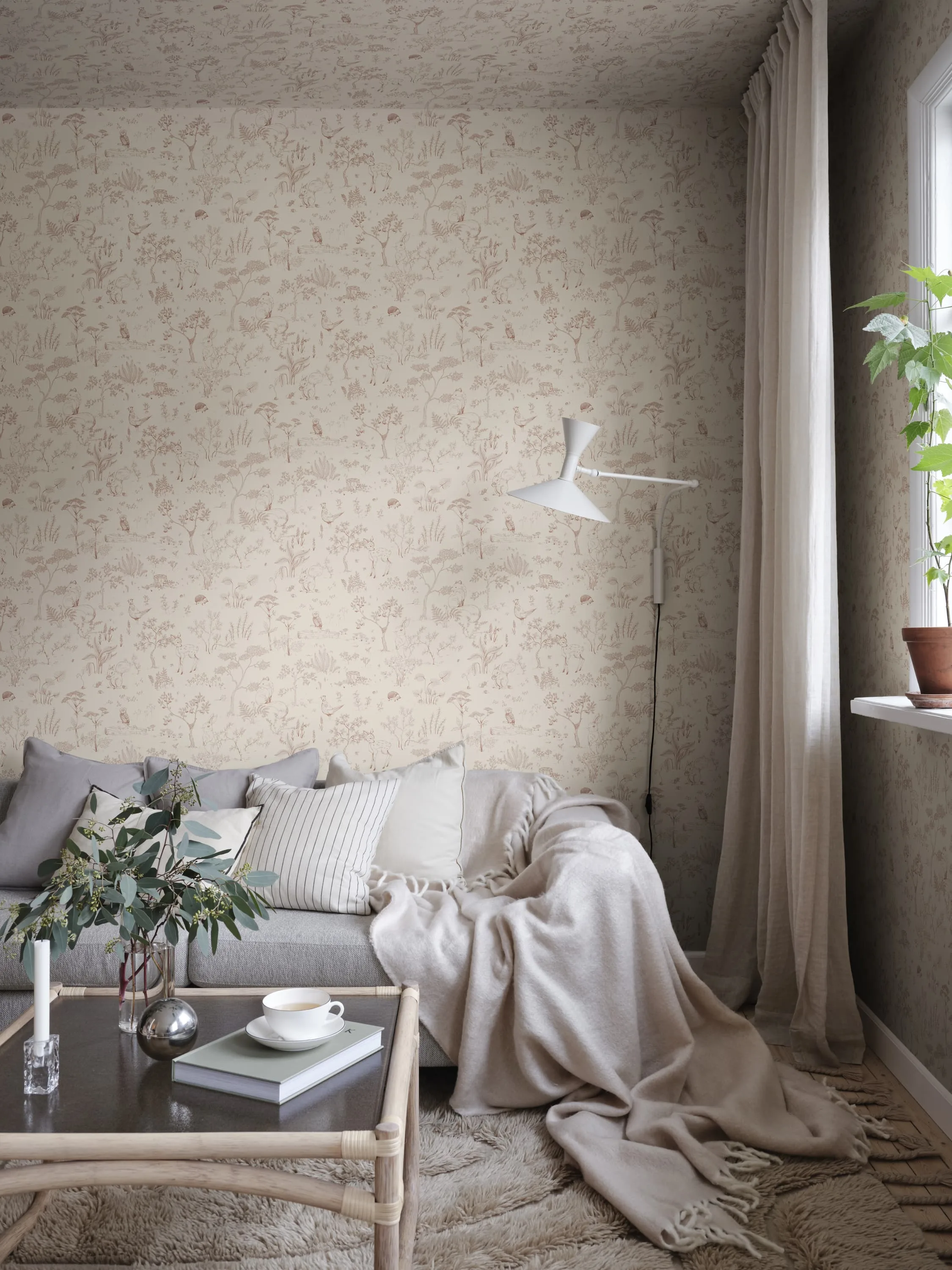 Sandberg Hollie in Terracotta wallpaper (S10641)