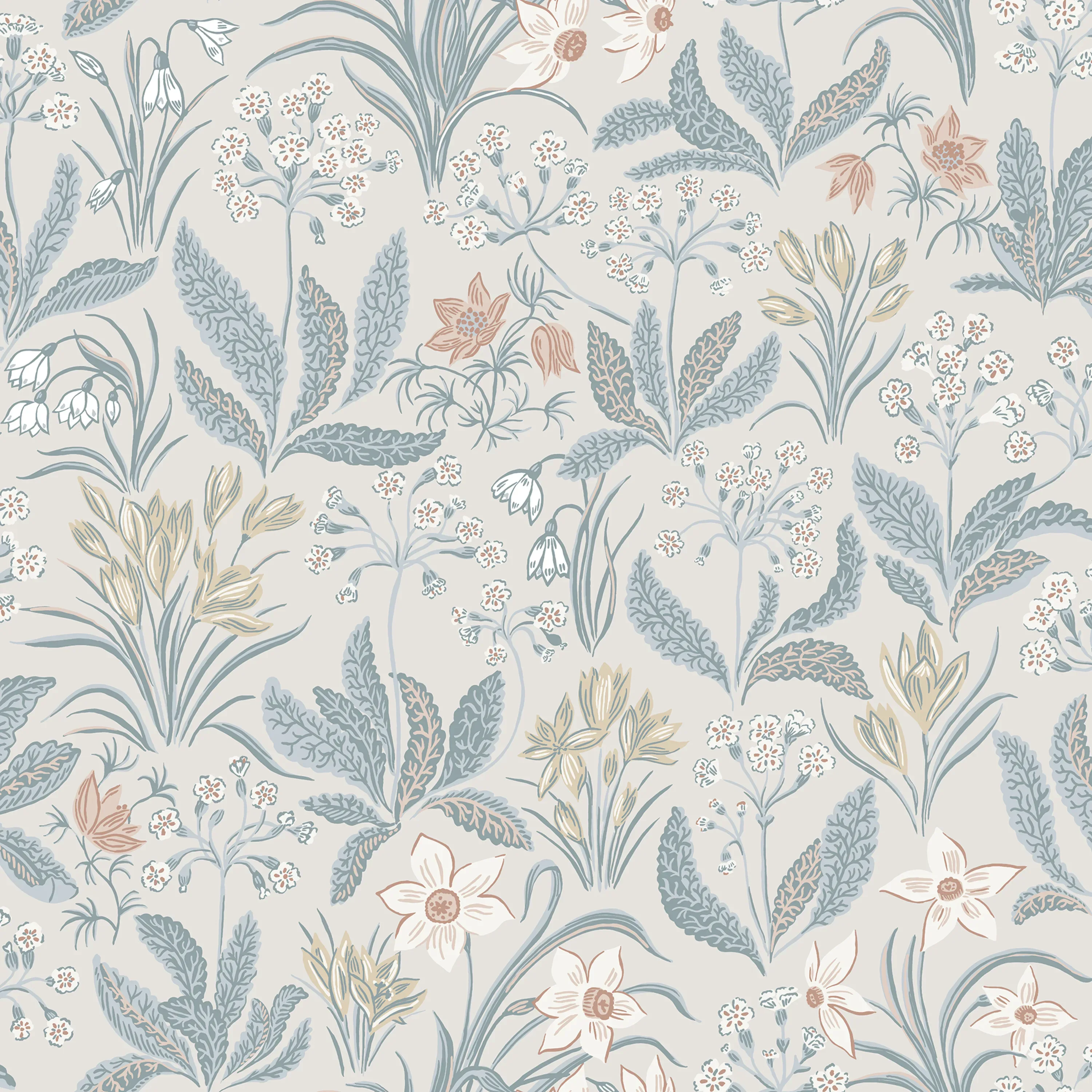 Sandberg Huset i Solen in Folklore Blue wallpaper (S10159)