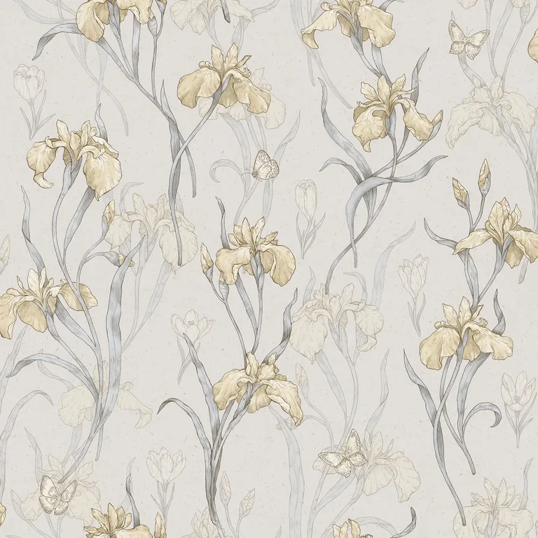 Sandberg Iris in Amber wallpaper (S10136)