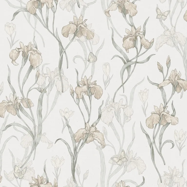 Sandberg Iris in Powder Pink wallpaper (S10135)