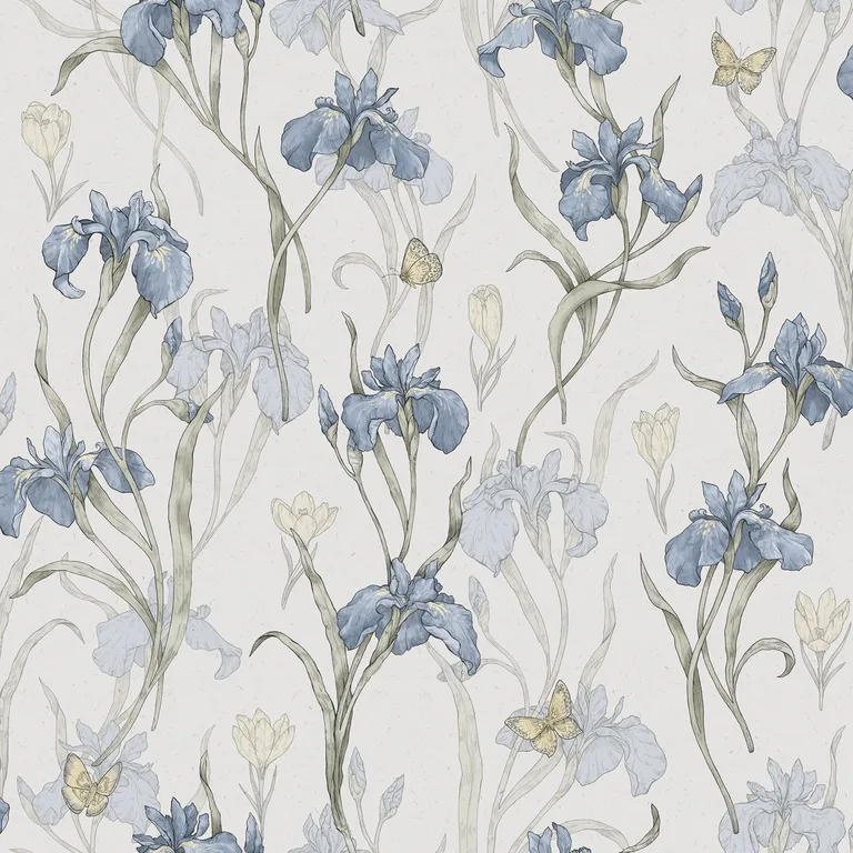 Sandberg Iris in Sky Blue wallpaper (S10134)