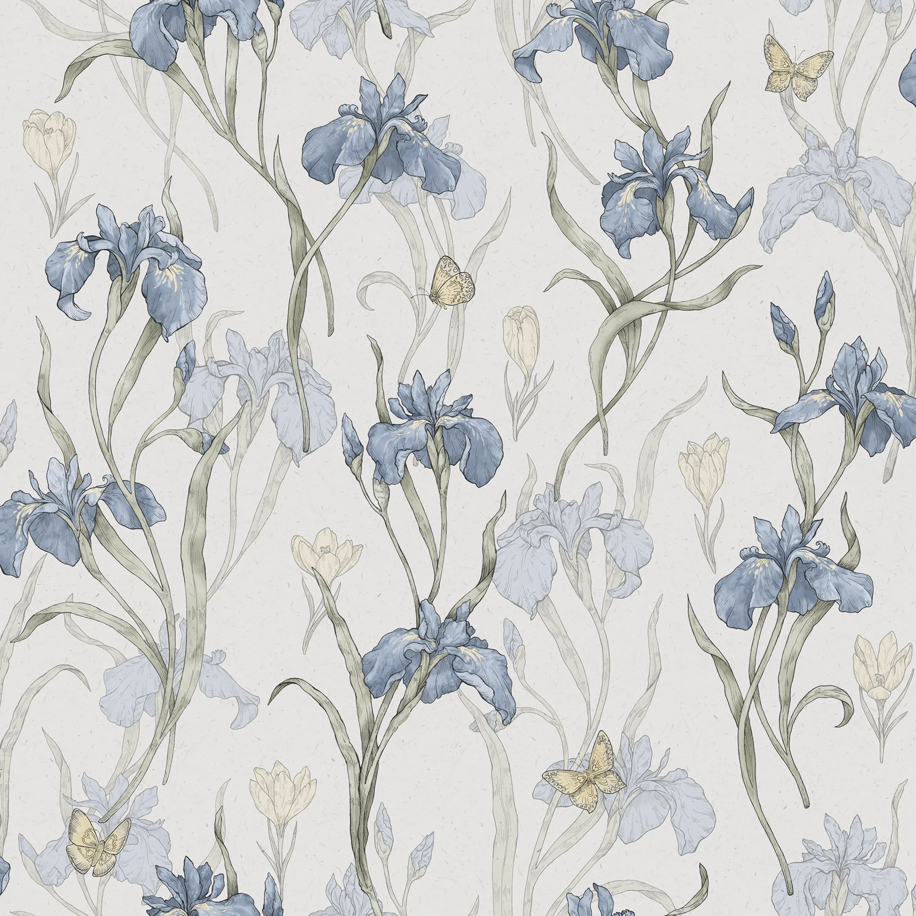 Sandberg Iris in Sky Blue wallpaper (S10134)