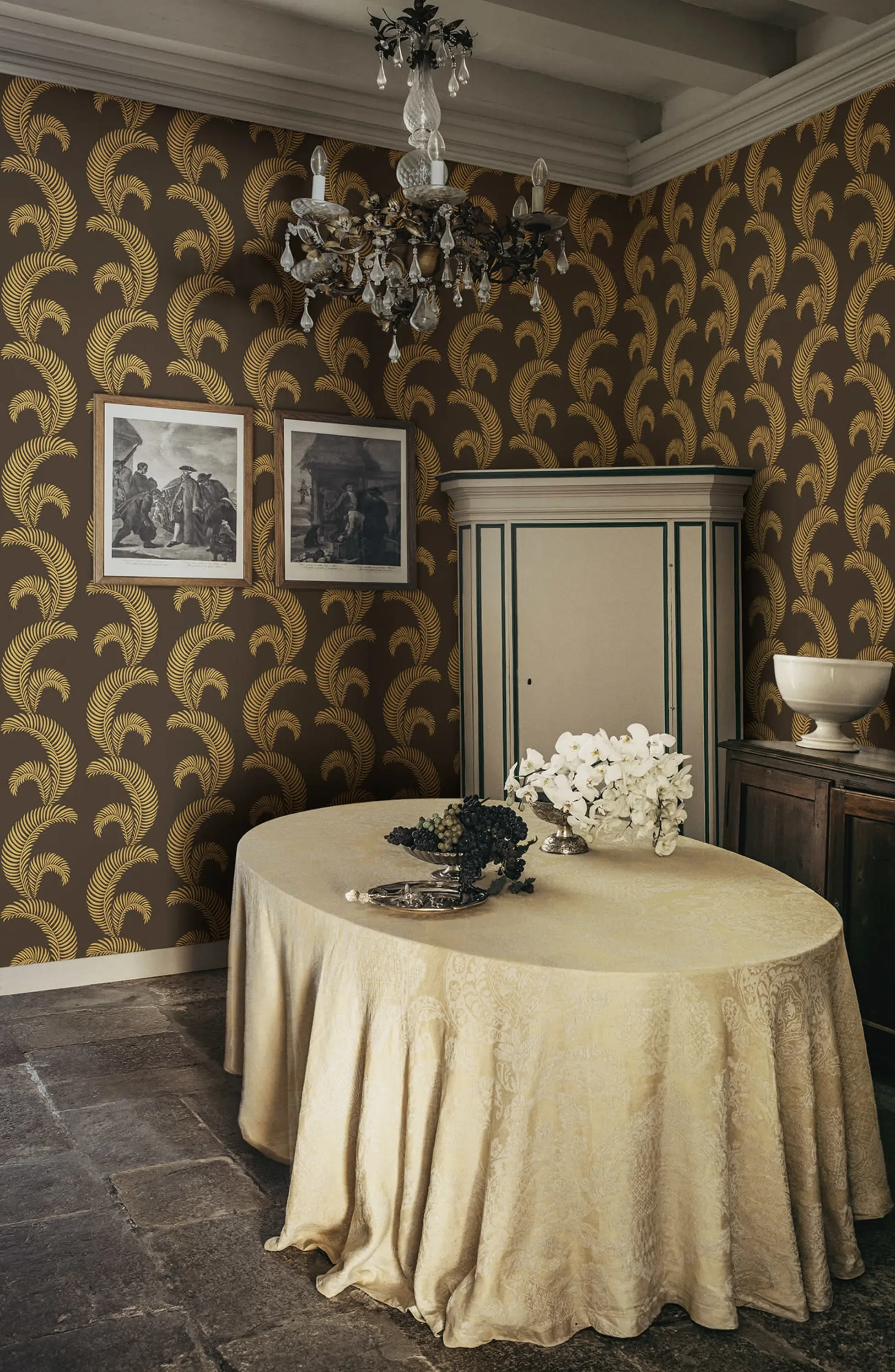 Sandberg Jasmine in Charcoal wallpaper (S10442)