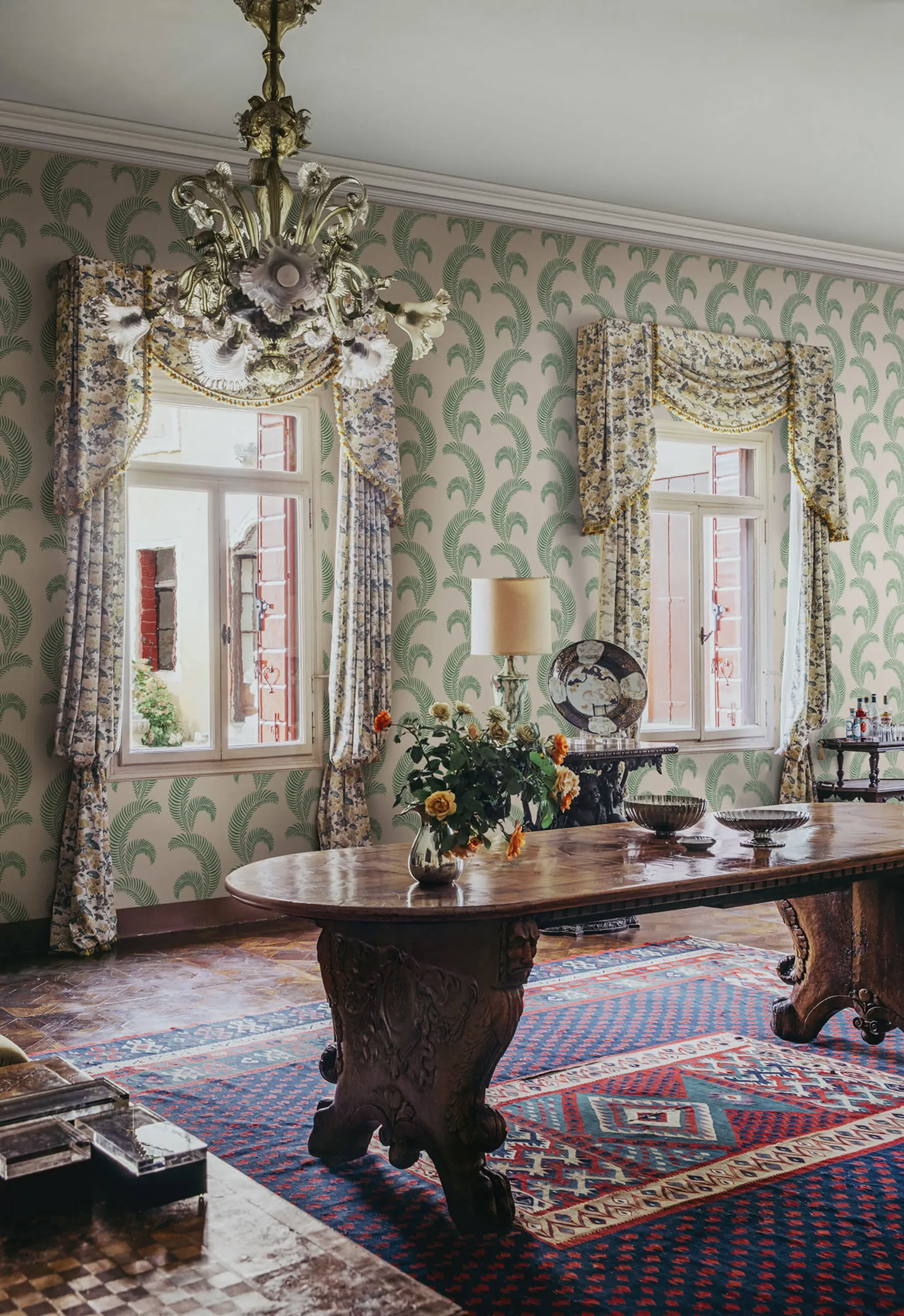 Sandberg Jasmine in Garden Green wallpaper (S10439)
