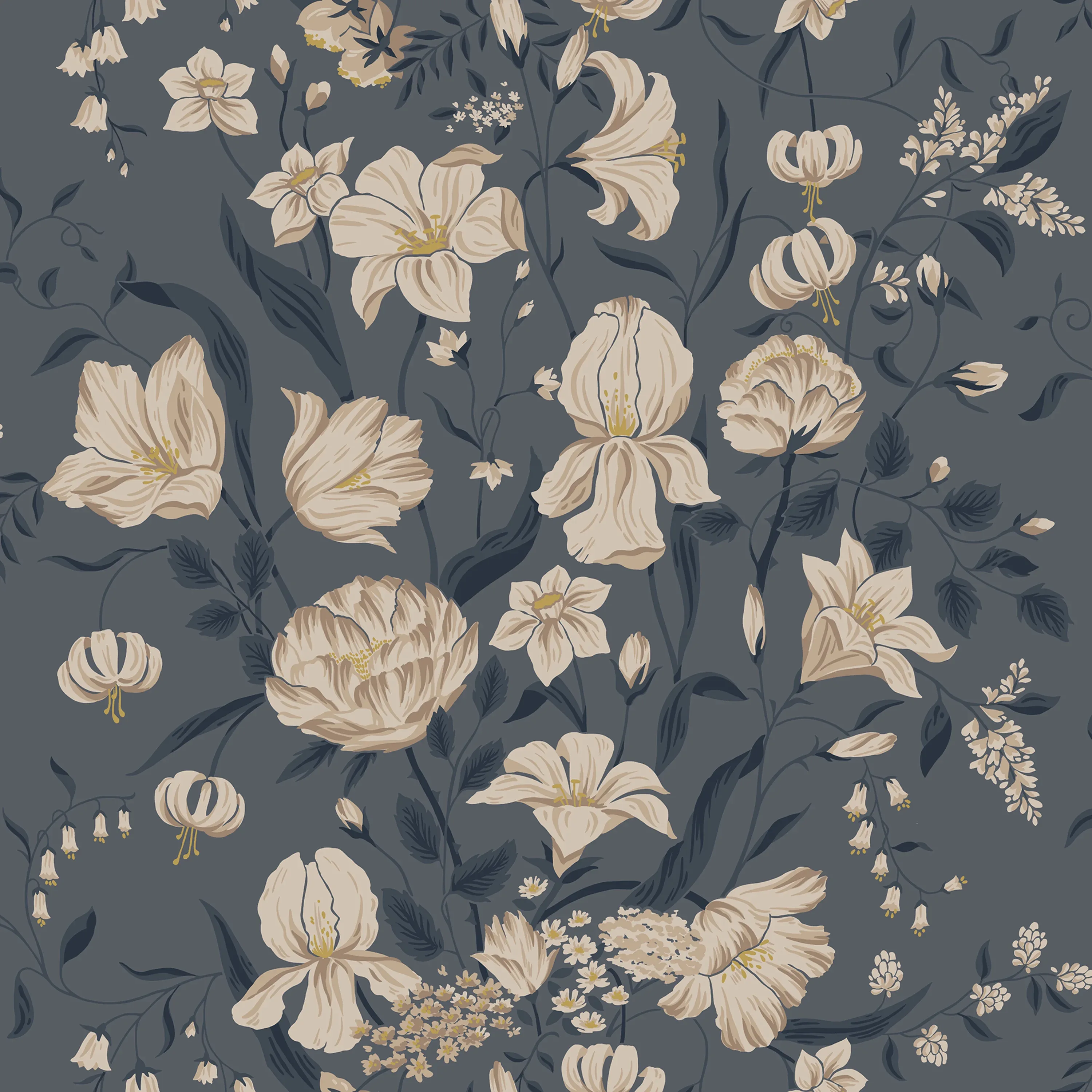 Sandberg Karins Bukett in Indigo wallpaper (S10163)