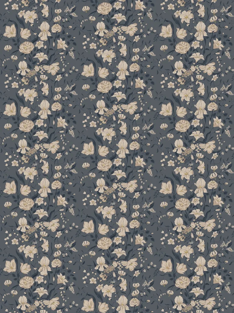 Sandberg Karins Bukett in Indigo wallpaper (S10163)