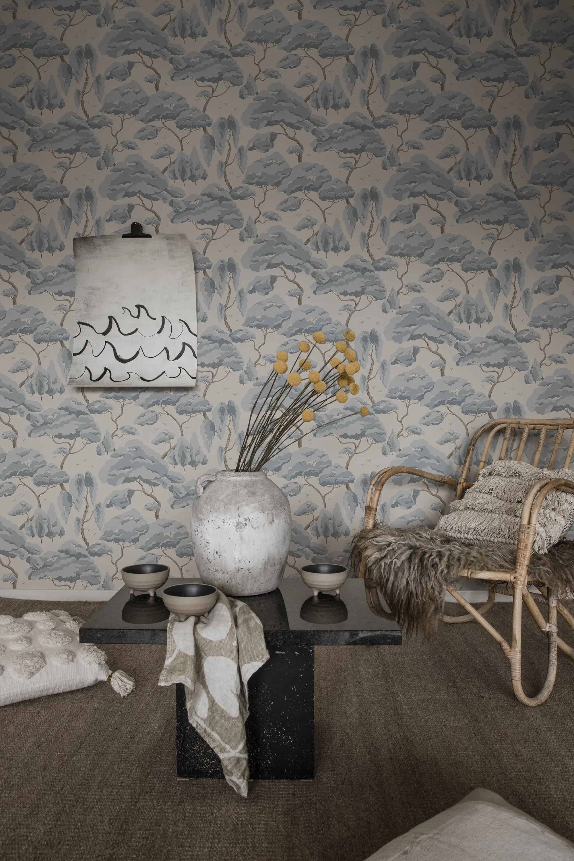 Sandberg Kristoffer in Misty Blue wallpaper (S10125)