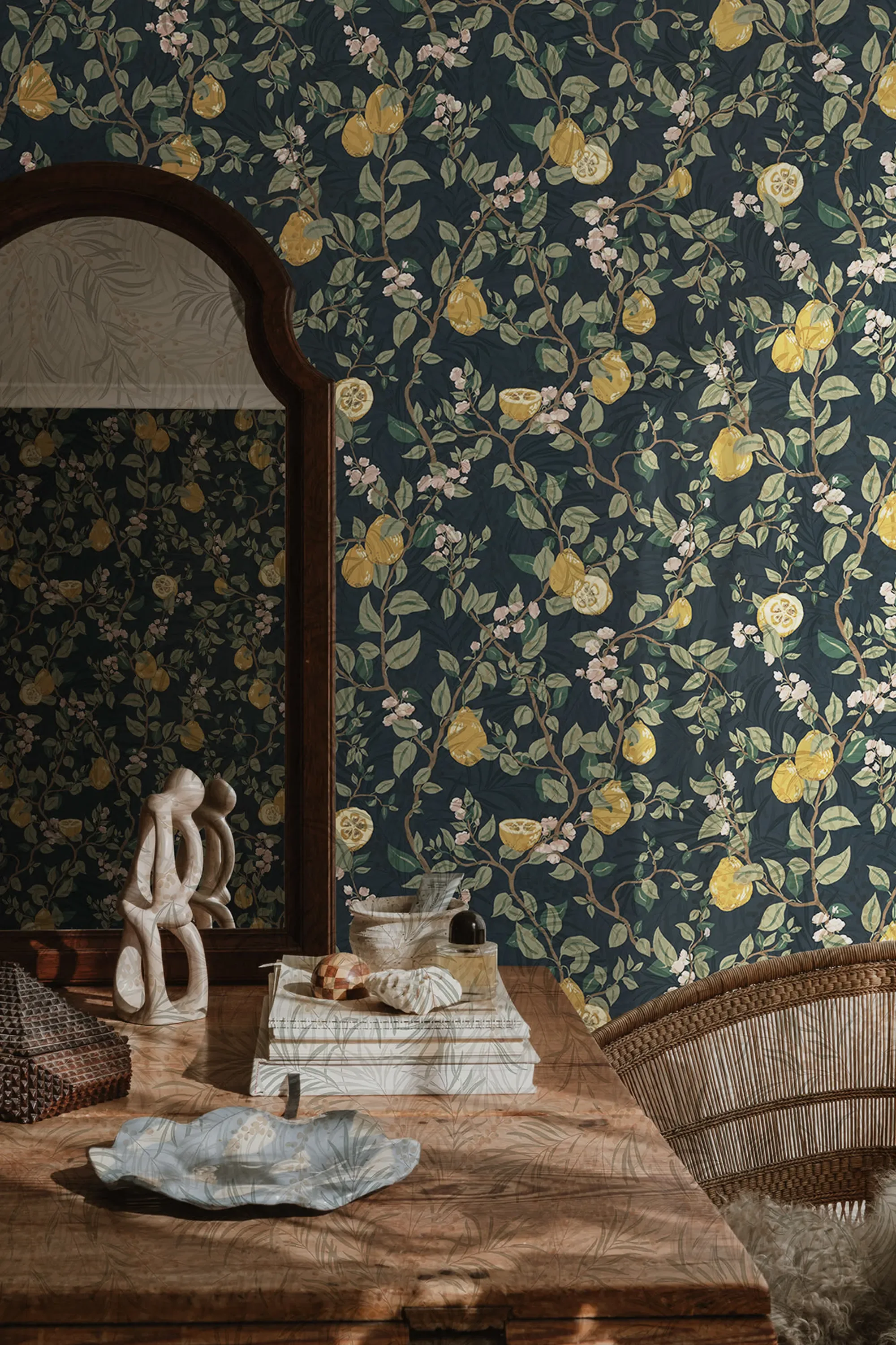 Sandberg Kvitten in Midnight Blue wallpaper (432-96)