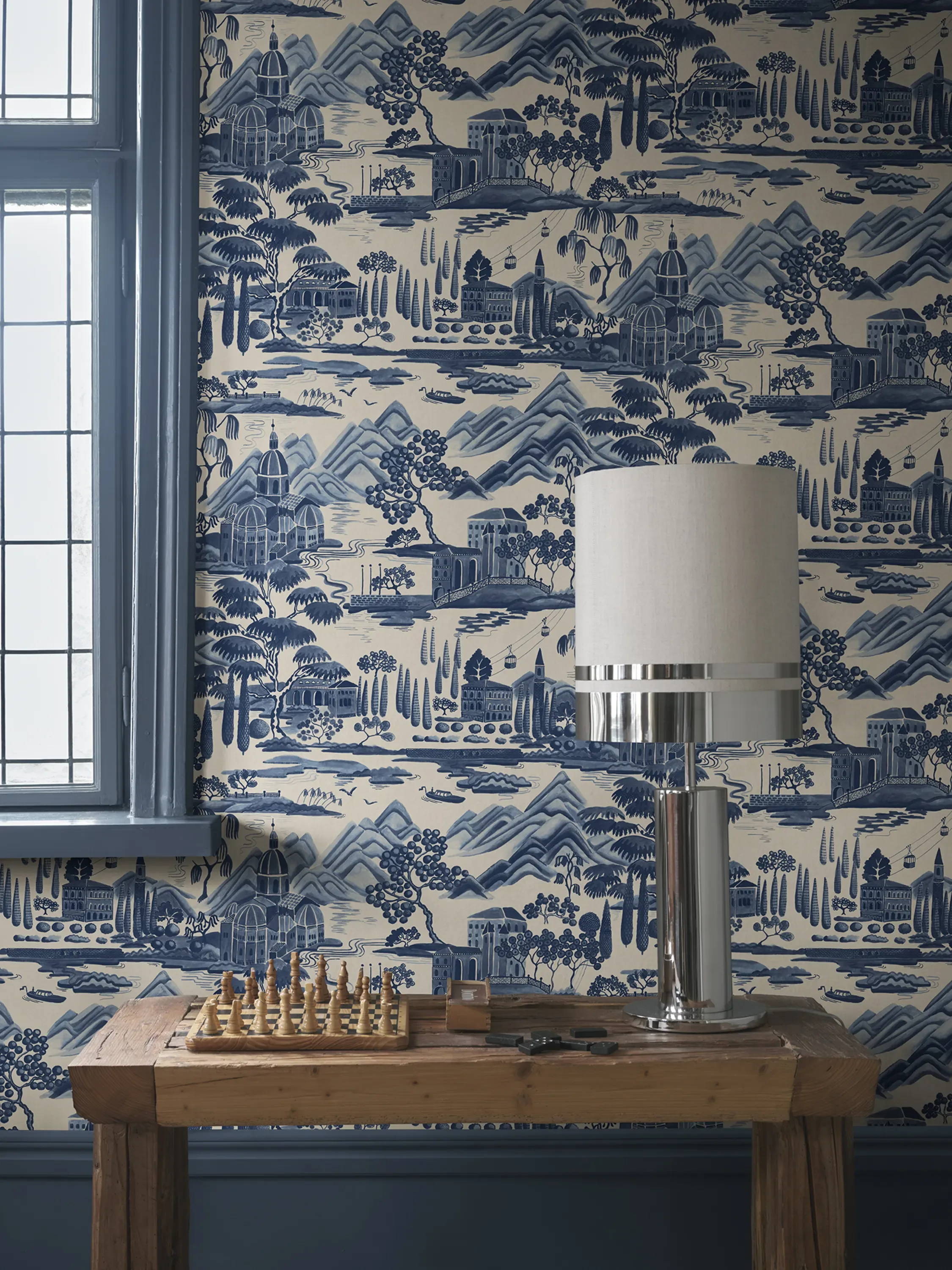 Sandberg Lake Como in Blue wallpaper (S10688)
