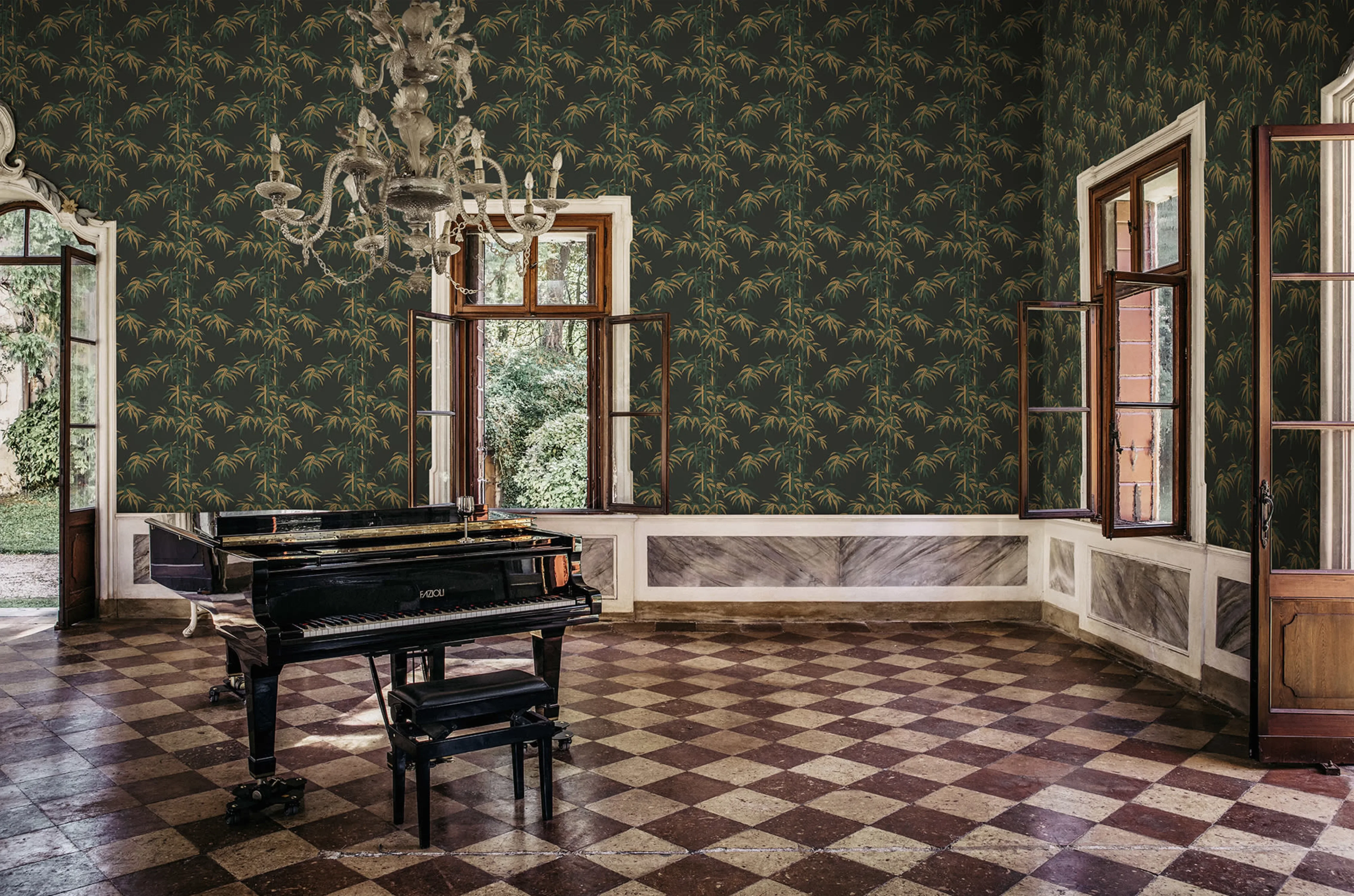 Sandberg Leon in Charcoal wallpaper (S10446)