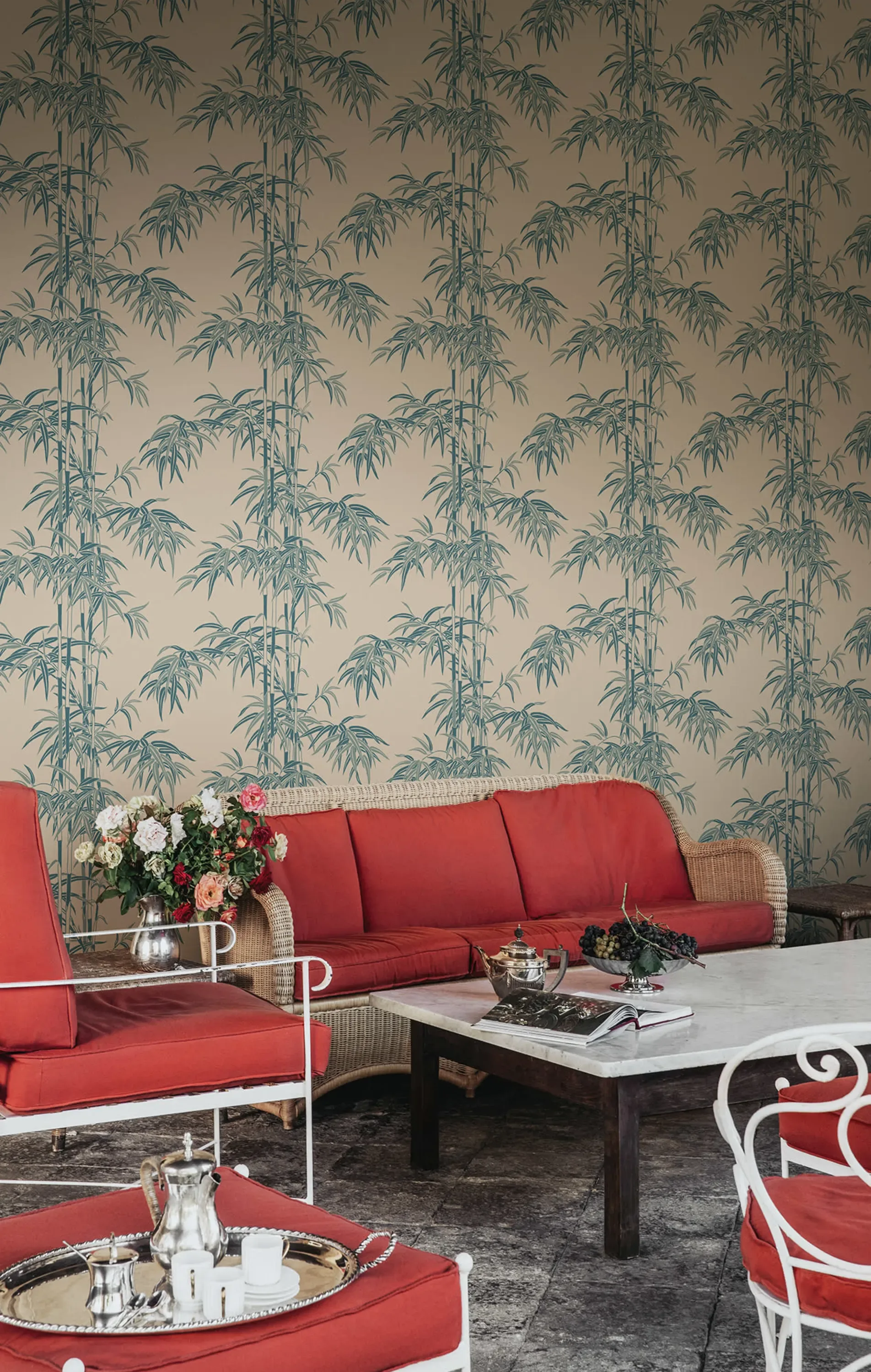 Sandberg Leon in Misty Blue wallpaper (S10444)