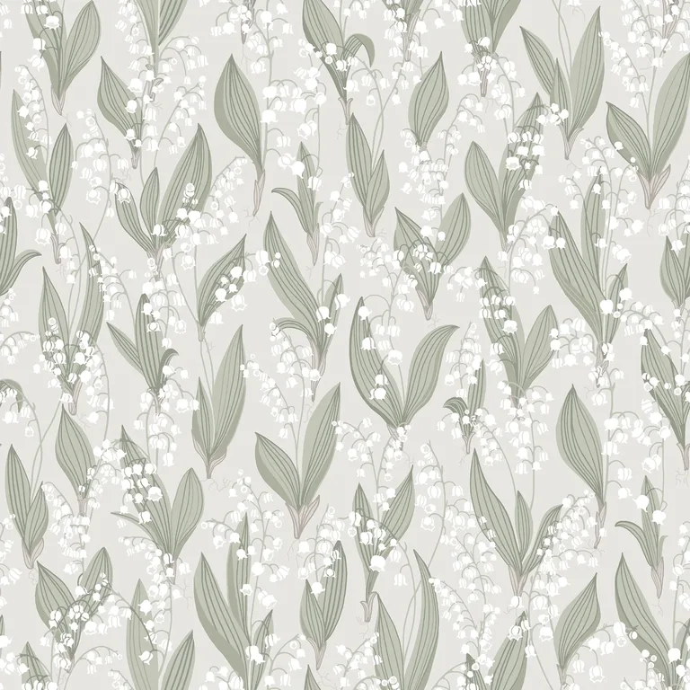 Sandberg Liljekonvalj in Spring Green wallpaper (479-18)