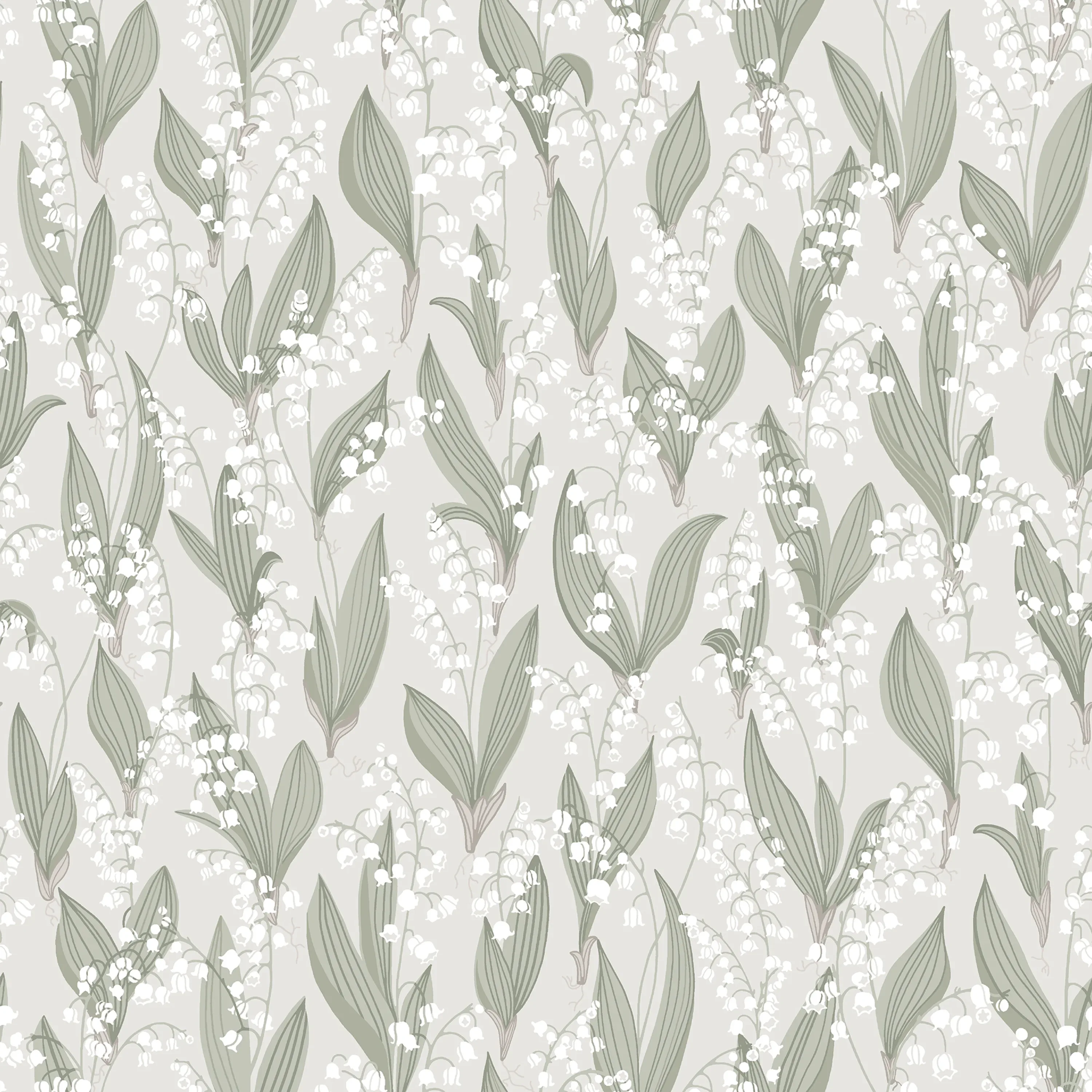 Sandberg Liljekonvalj in Spring Green wallpaper (479-18)