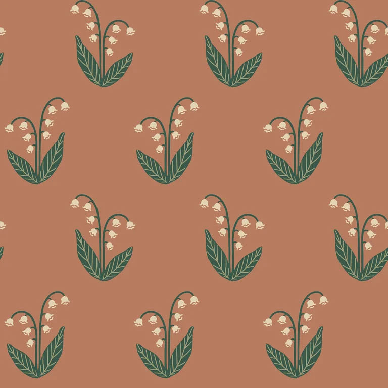 Sandberg Lilly in Terracotta wallpaper (S10636)