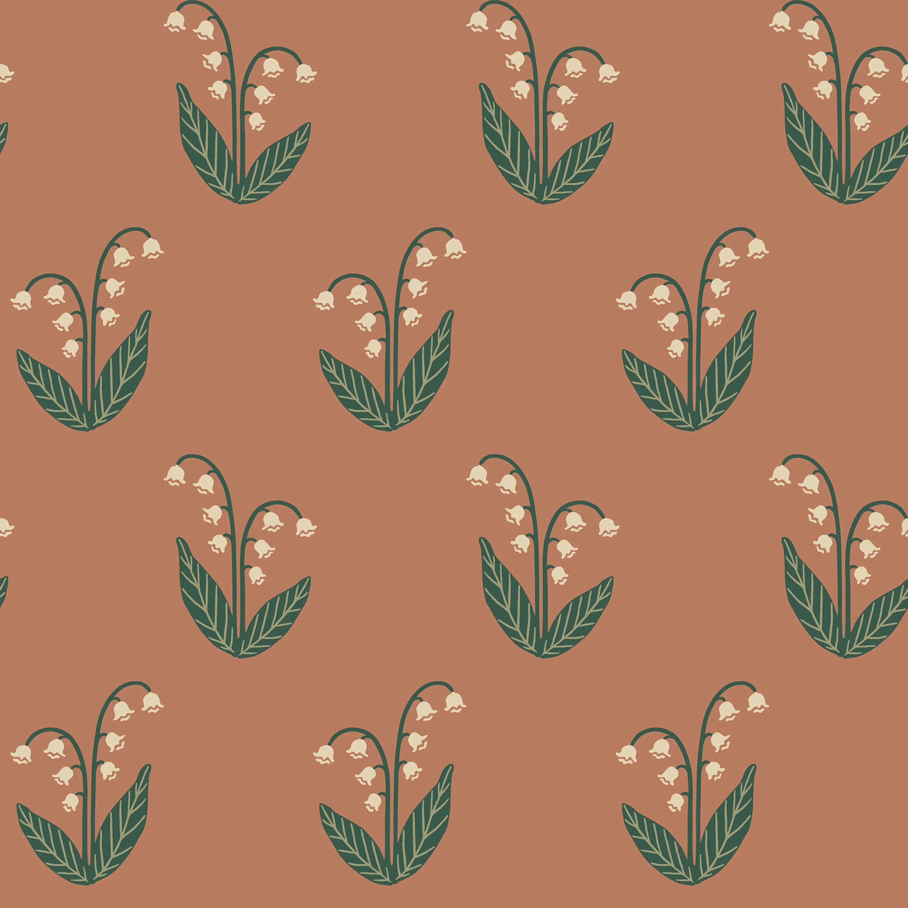 Sandberg Lilly in Terracotta wallpaper (S10636)