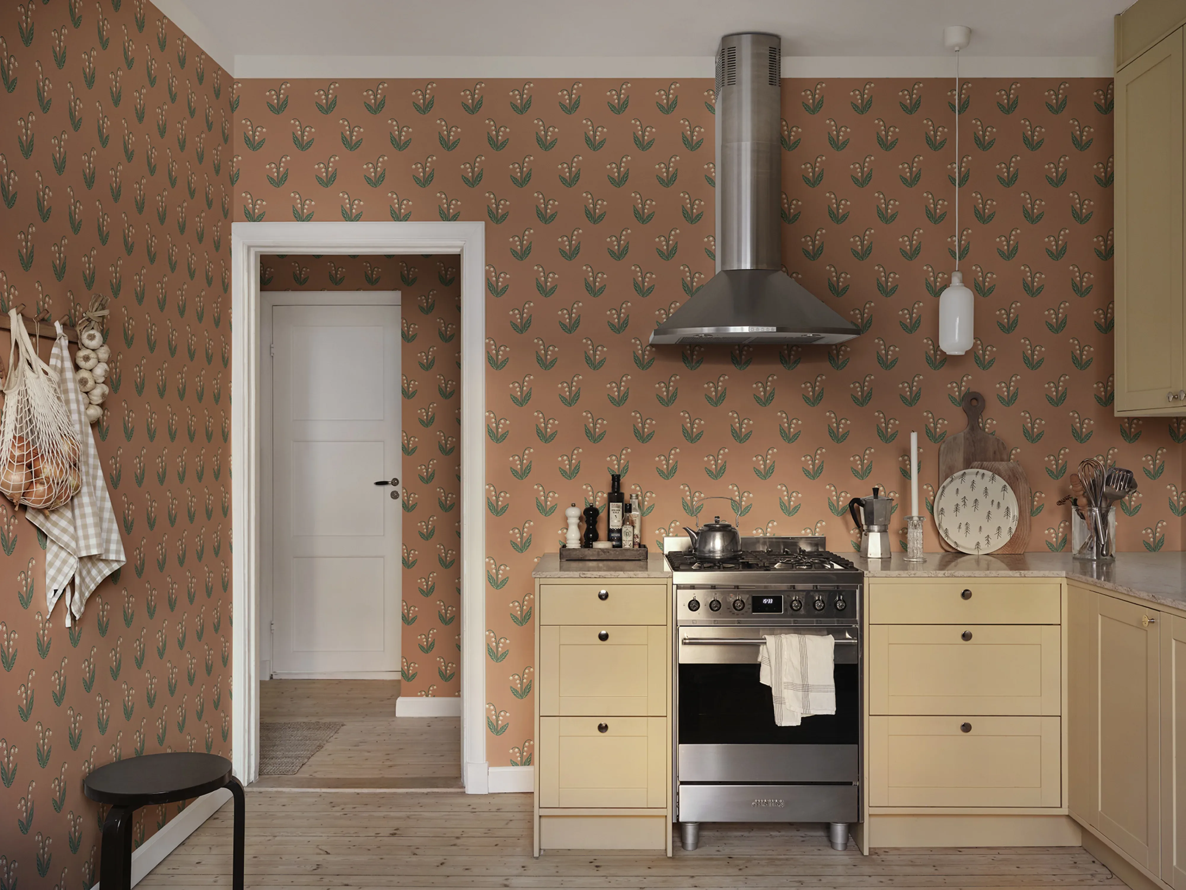 Sandberg Lilly in Terracotta wallpaper (S10636)