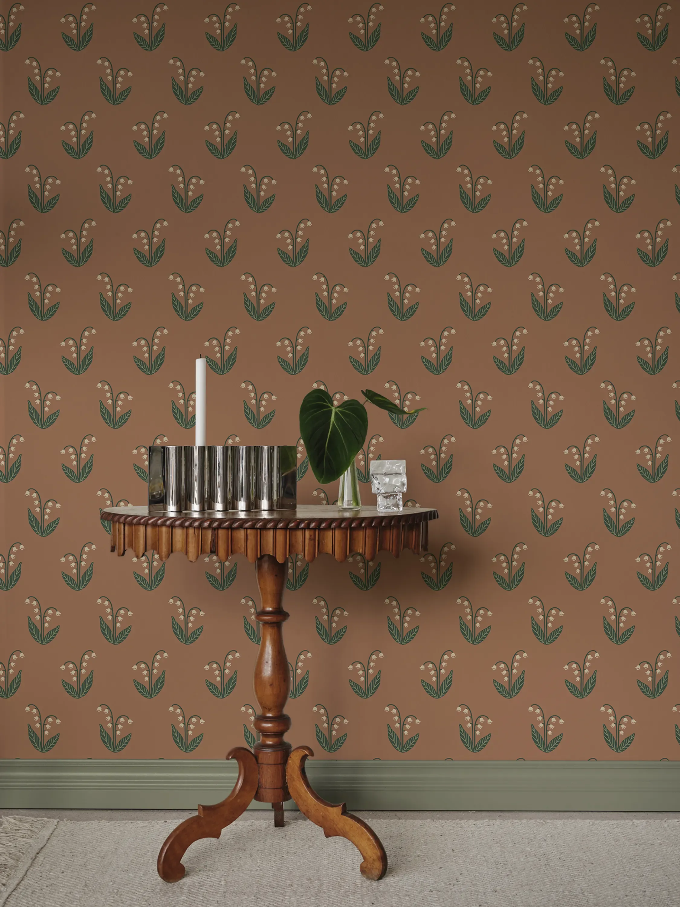 Sandberg Lilly in Terracotta wallpaper (S10636)