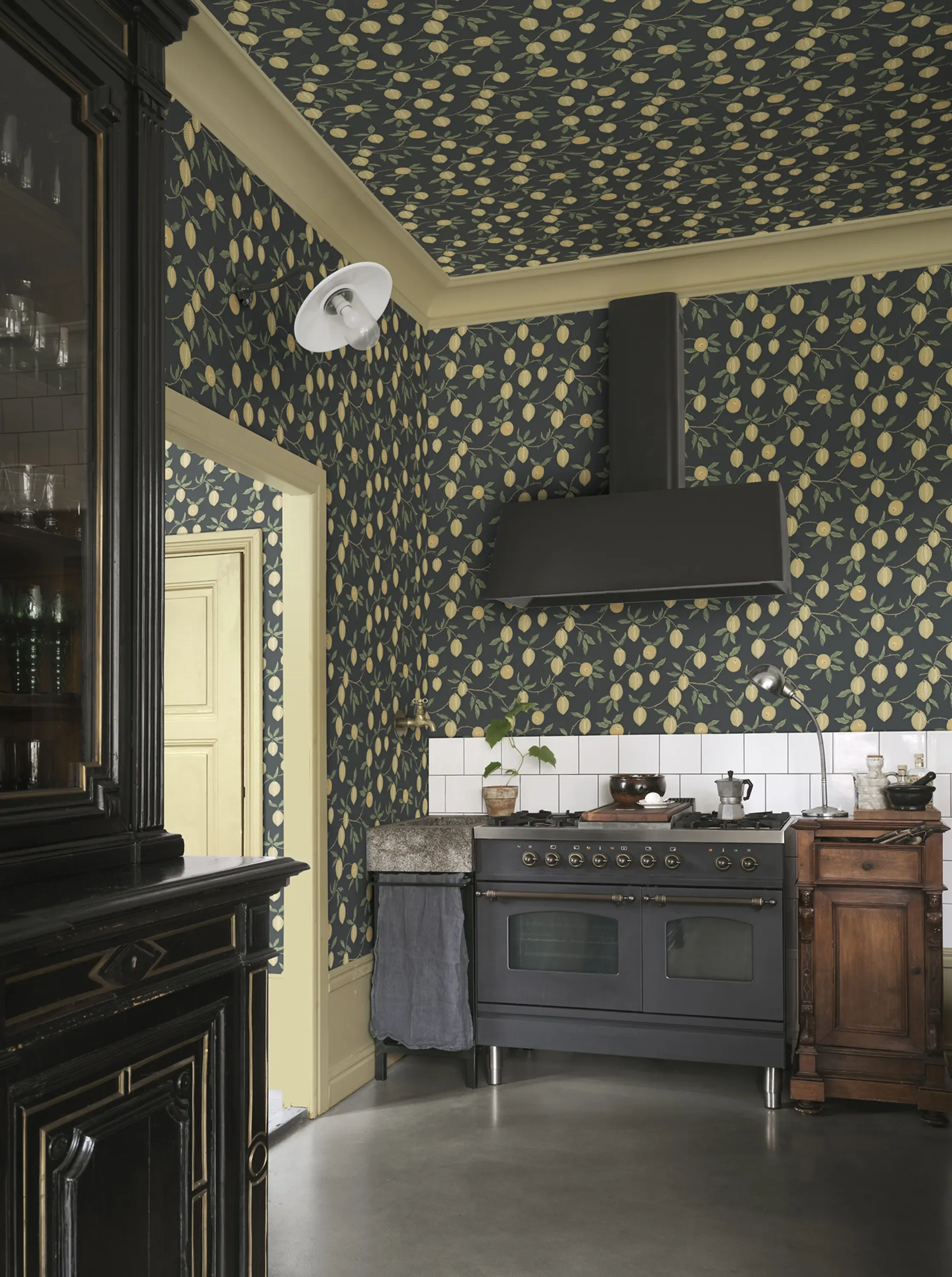Sandberg Limone in Charcoal wallpaper (S10668)