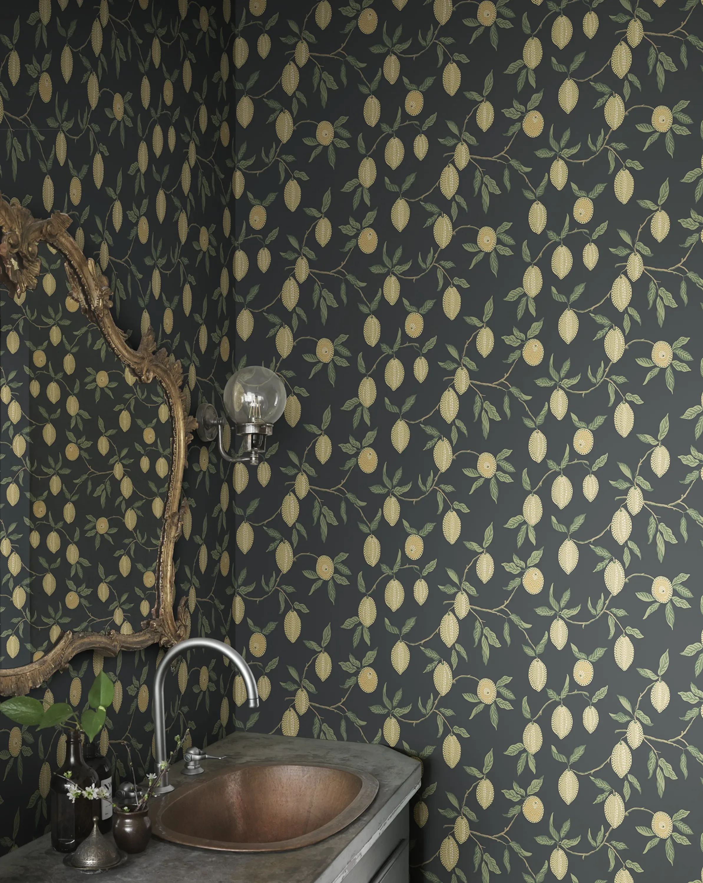 Sandberg Limone in Charcoal wallpaper (S10668)